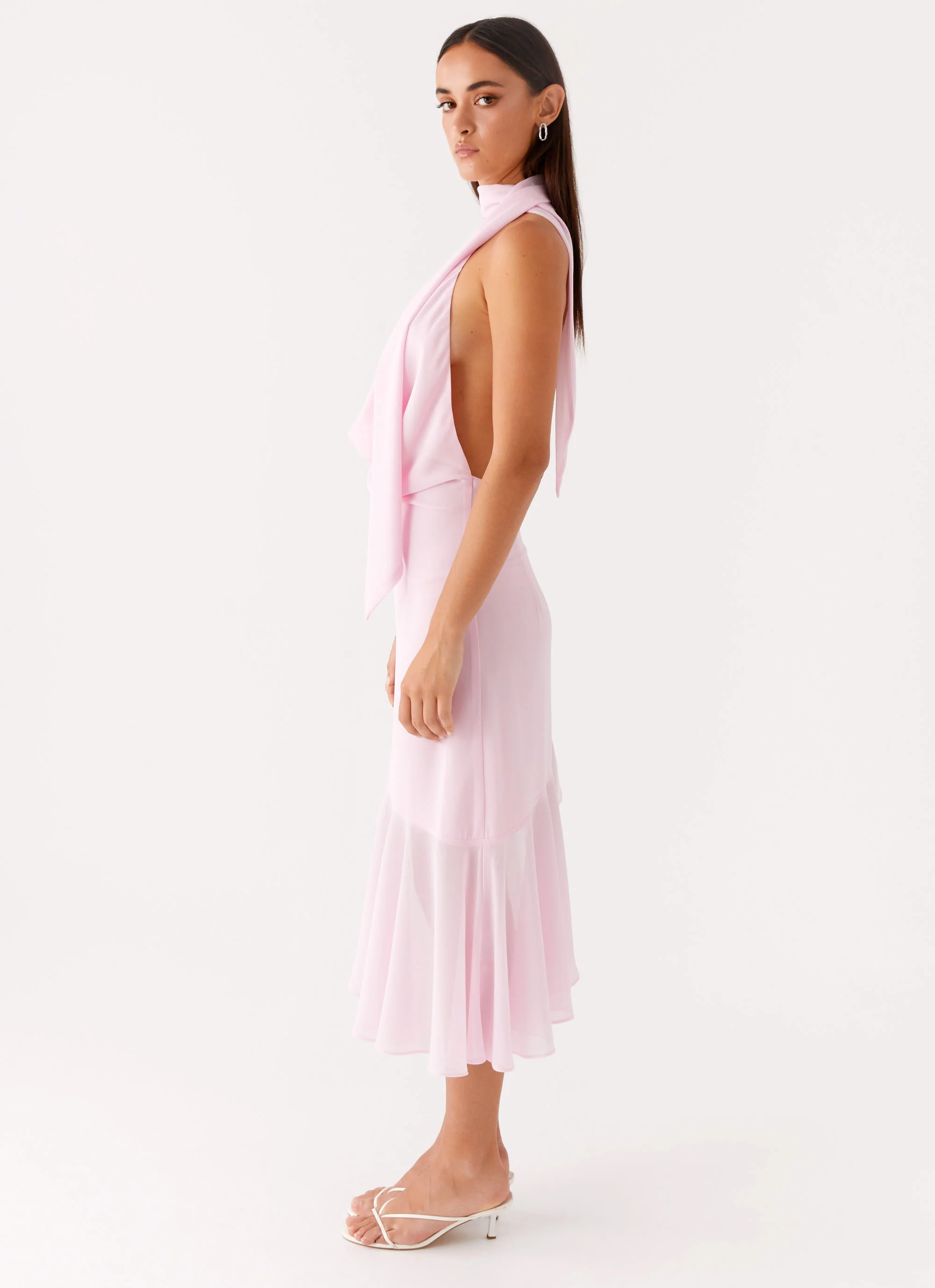 Layna Scarf Midi Dress - Pink