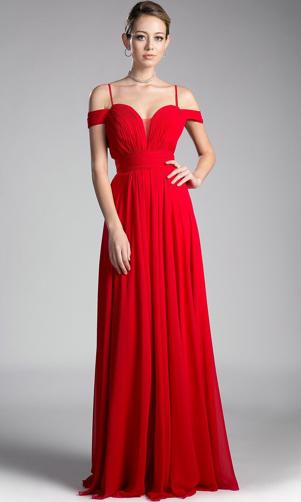 Fashionnob - Long Flowy Off Shoulder Dress