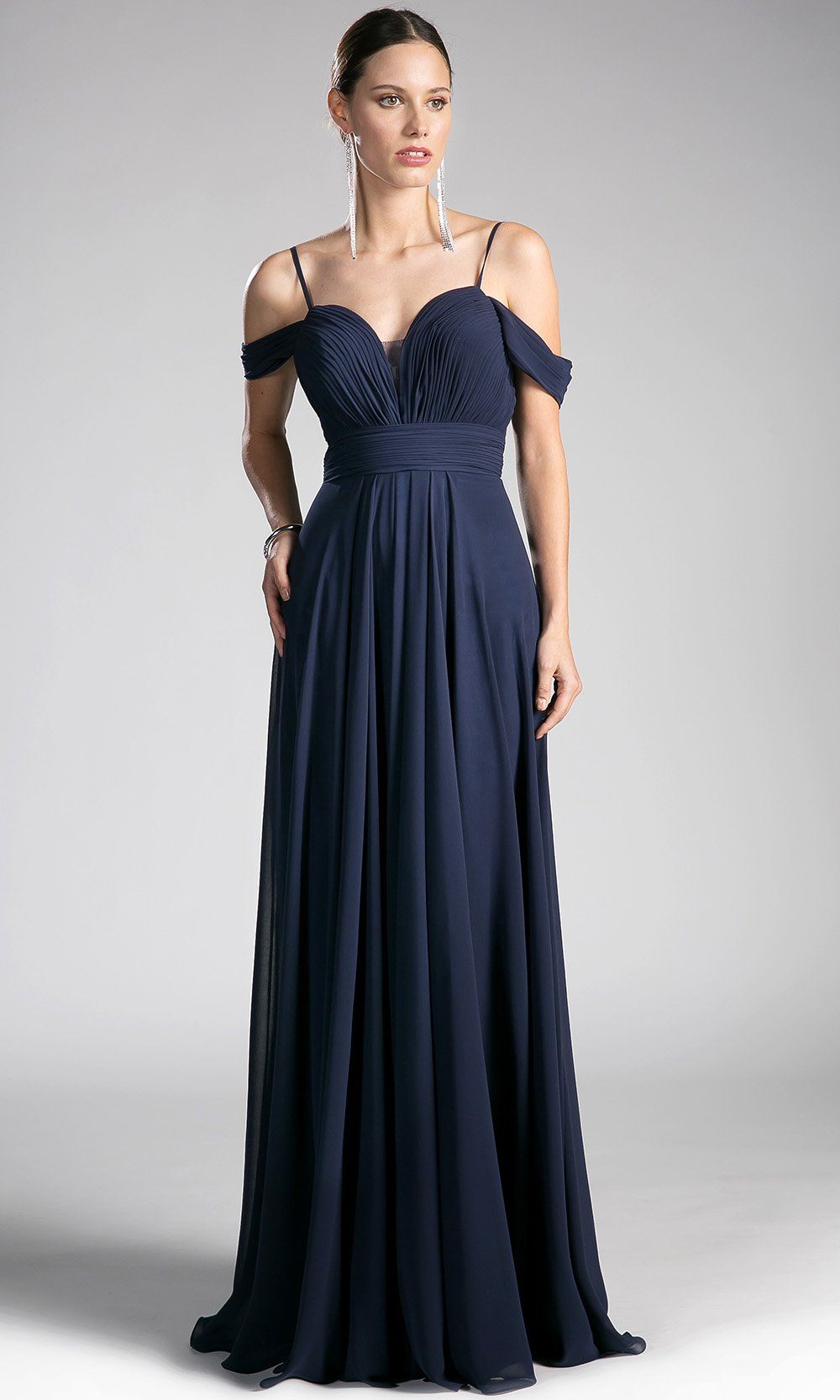 Fashionnob - Long Flowy Off Shoulder Dress