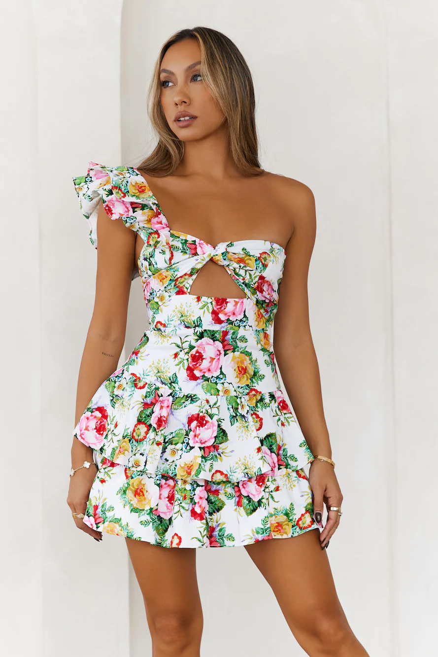 HELLO MOLLY Ruffled Out Dress Floral Print