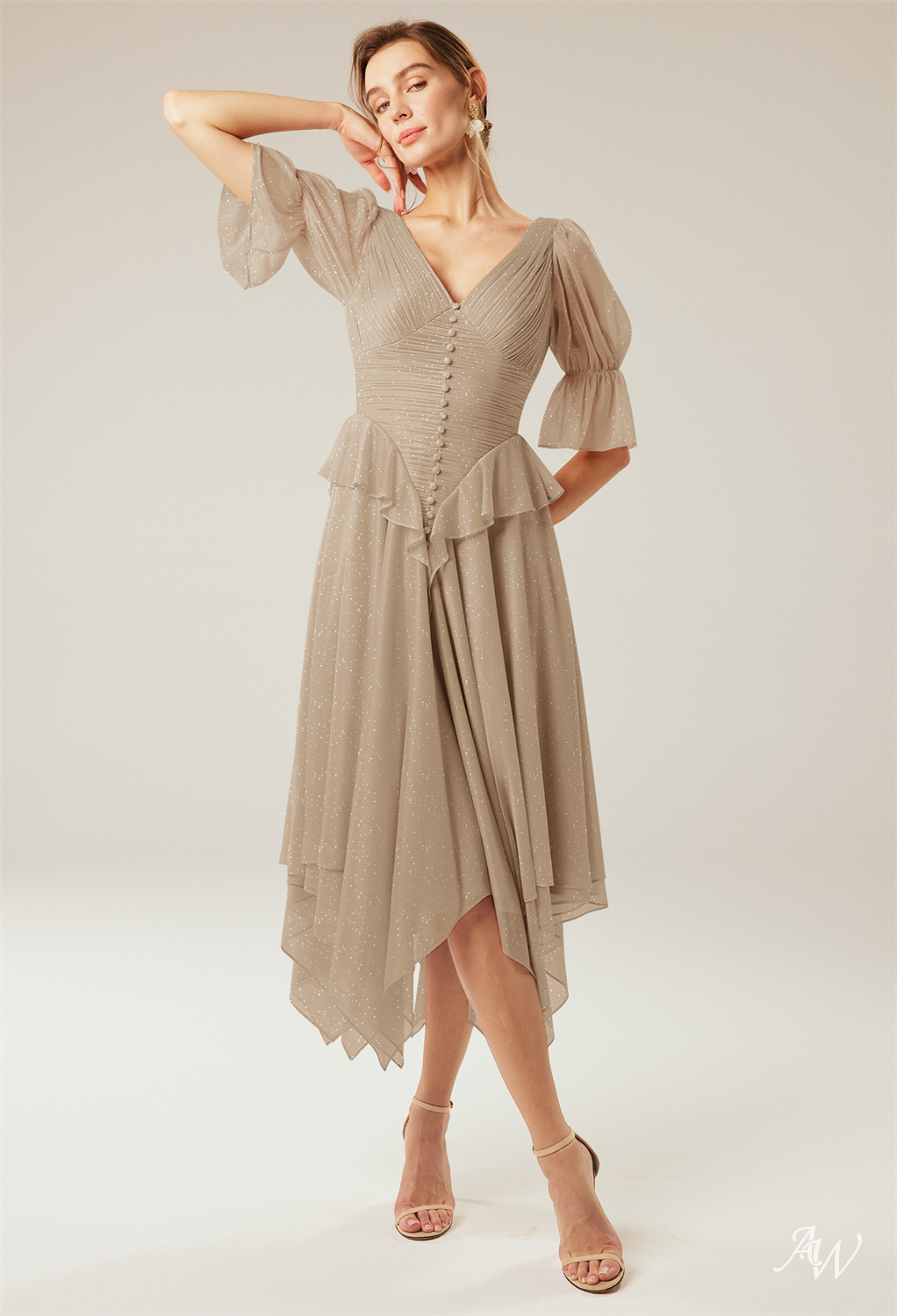 HOLLYHOCK A-line Glitter Mesh DRESS