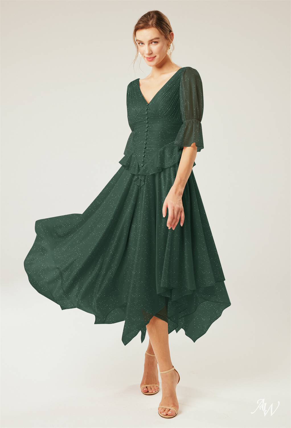 HOLLYHOCK A-line Glitter Mesh DRESS