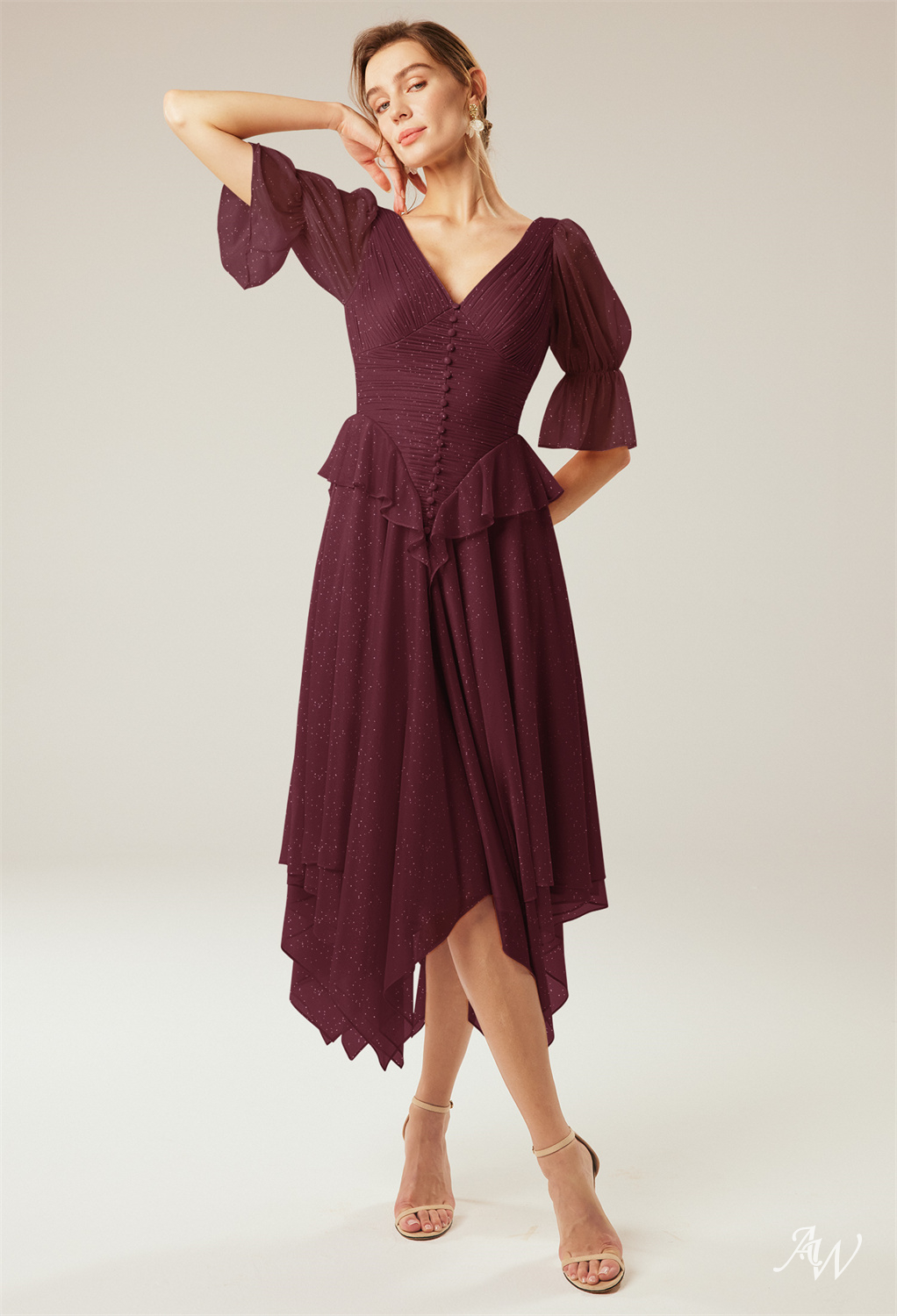 HOLLYHOCK A-line Glitter Mesh DRESS