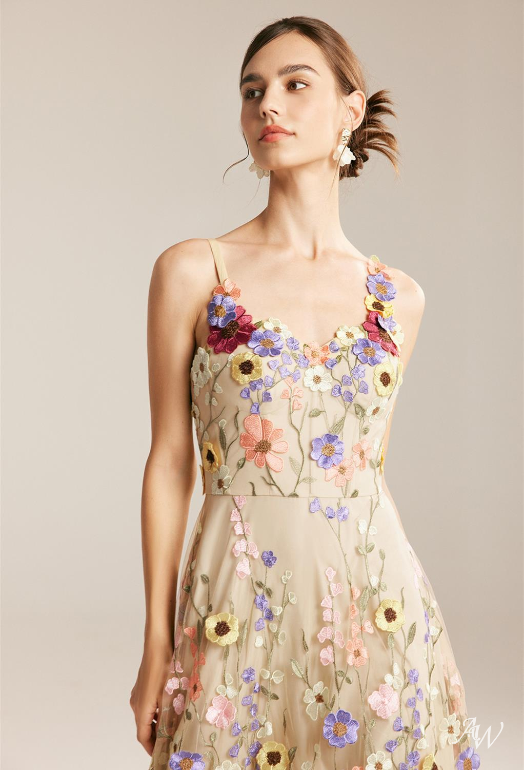 Alison A-line Tulle V-Neck DRESS