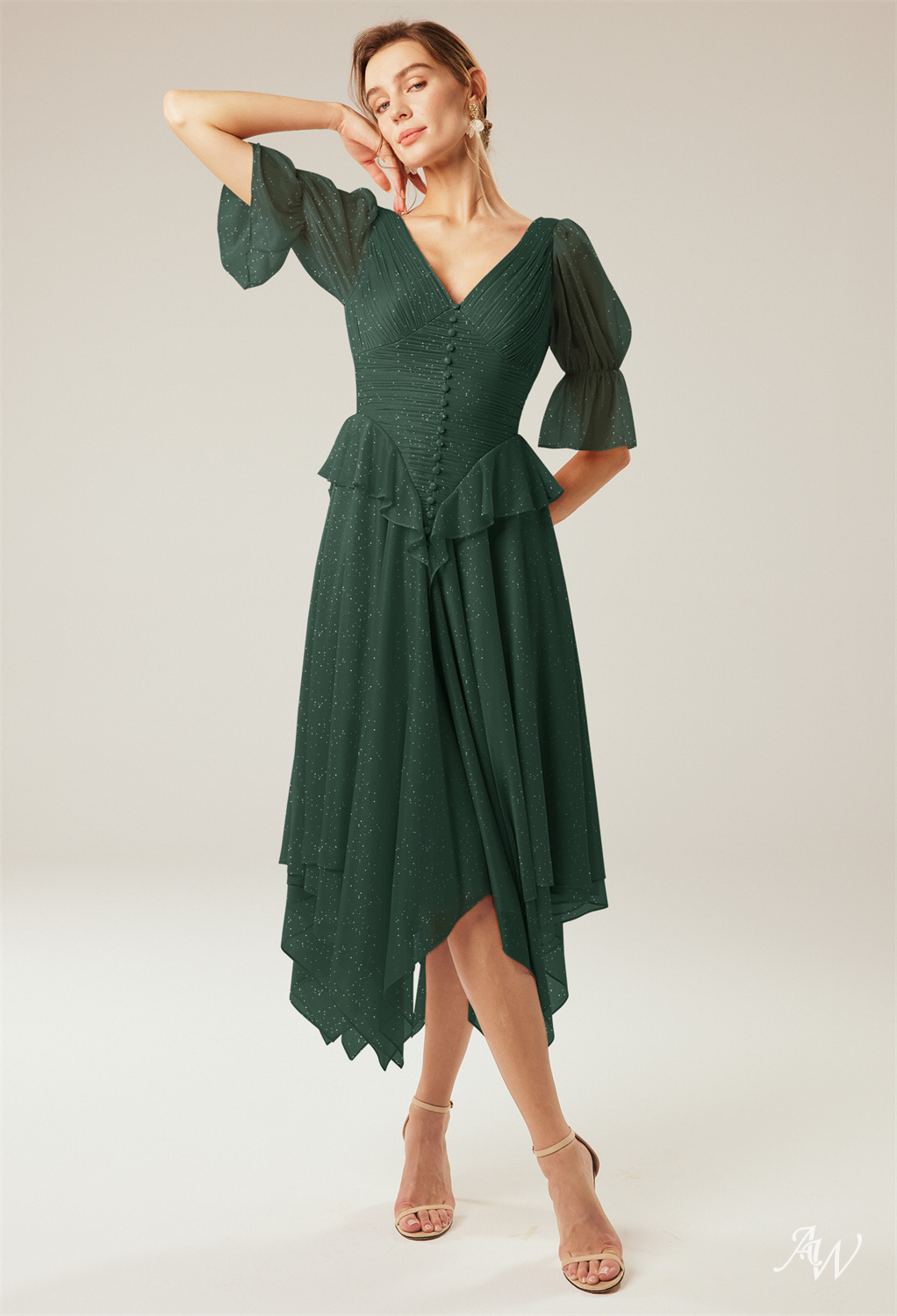 HOLLYHOCK A-line Glitter Mesh DRESS