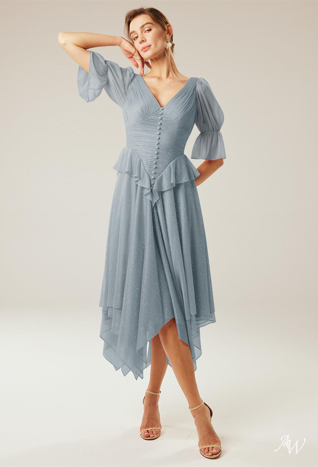 HOLLYHOCK A-line Glitter Mesh DRESS