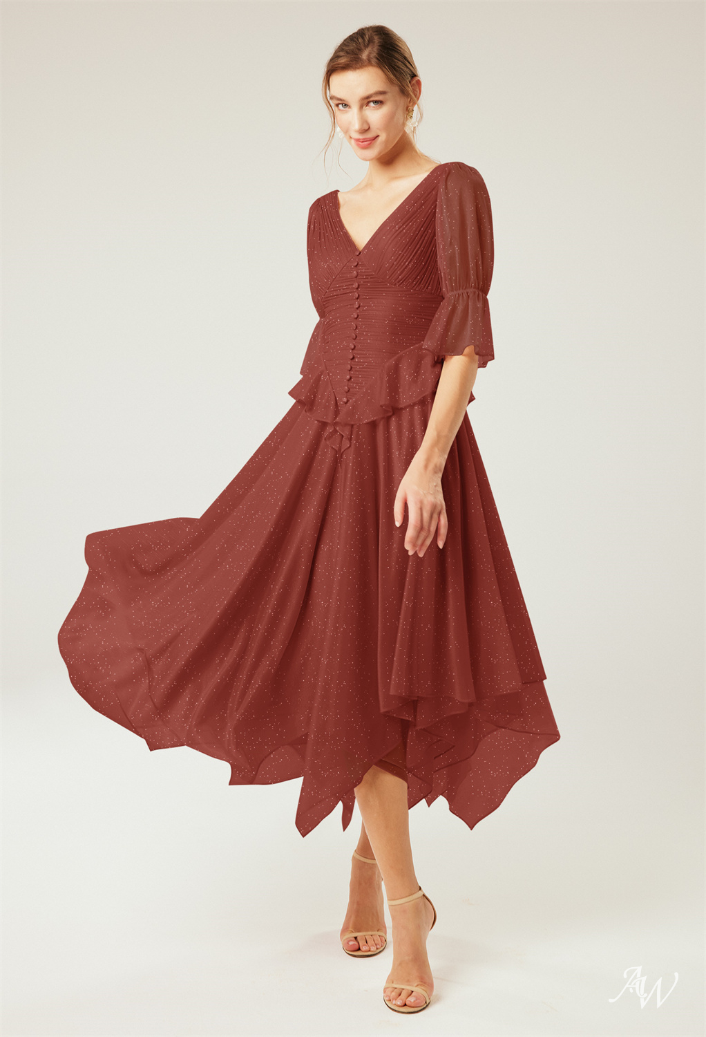 HOLLYHOCK A-line Glitter Mesh DRESS