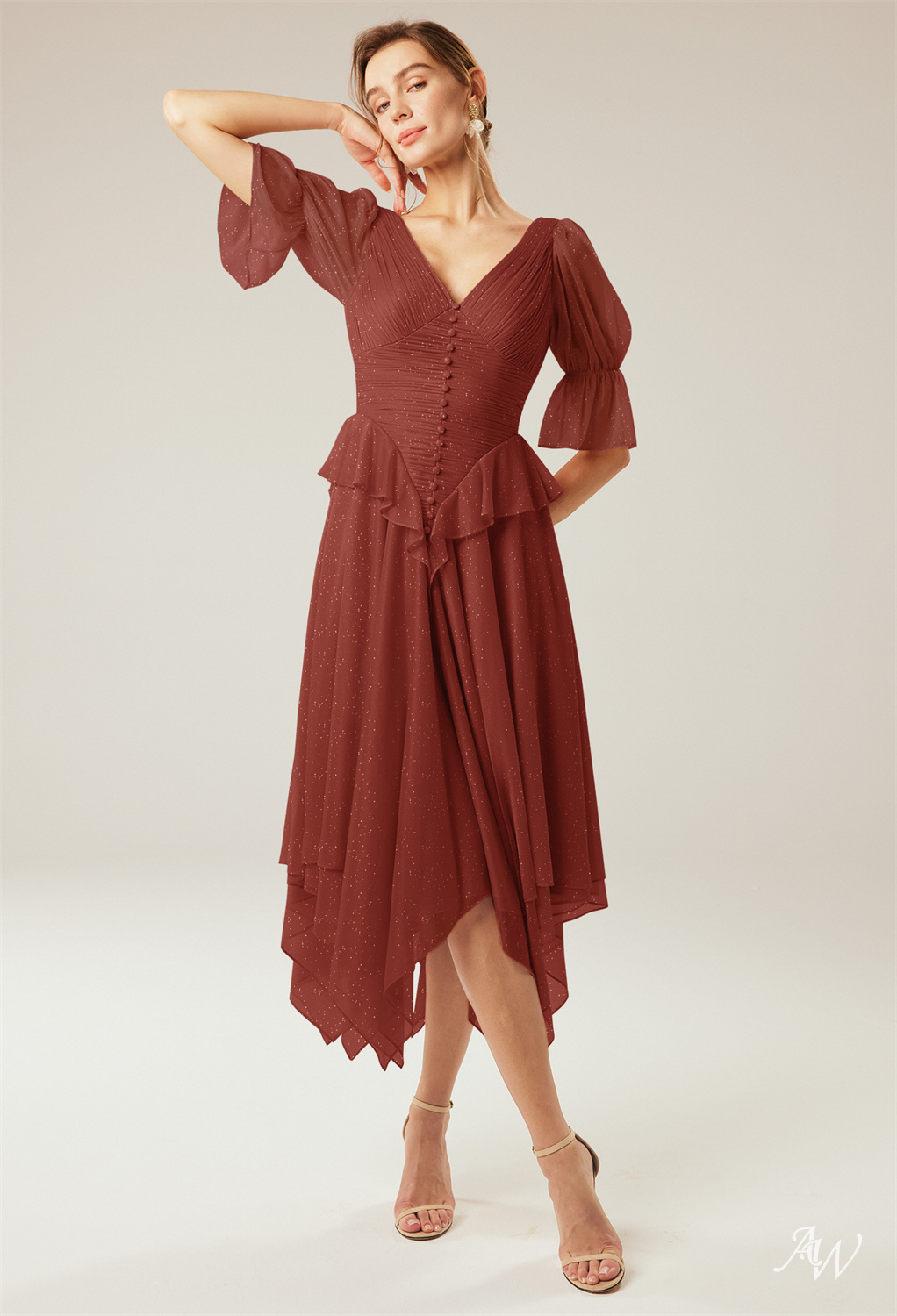 HOLLYHOCK A-line Glitter Mesh DRESS