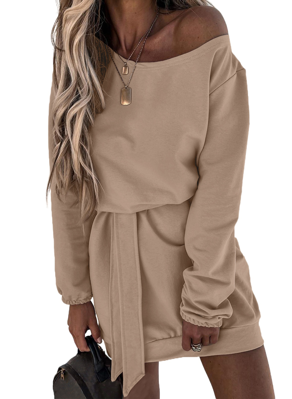 High-end Versatile Waist-Cinching Simple Dress