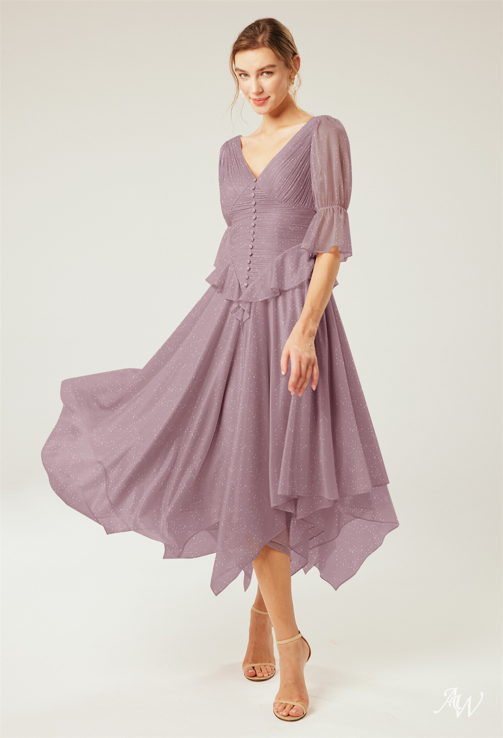 HOLLYHOCK A-line Glitter Mesh DRESS