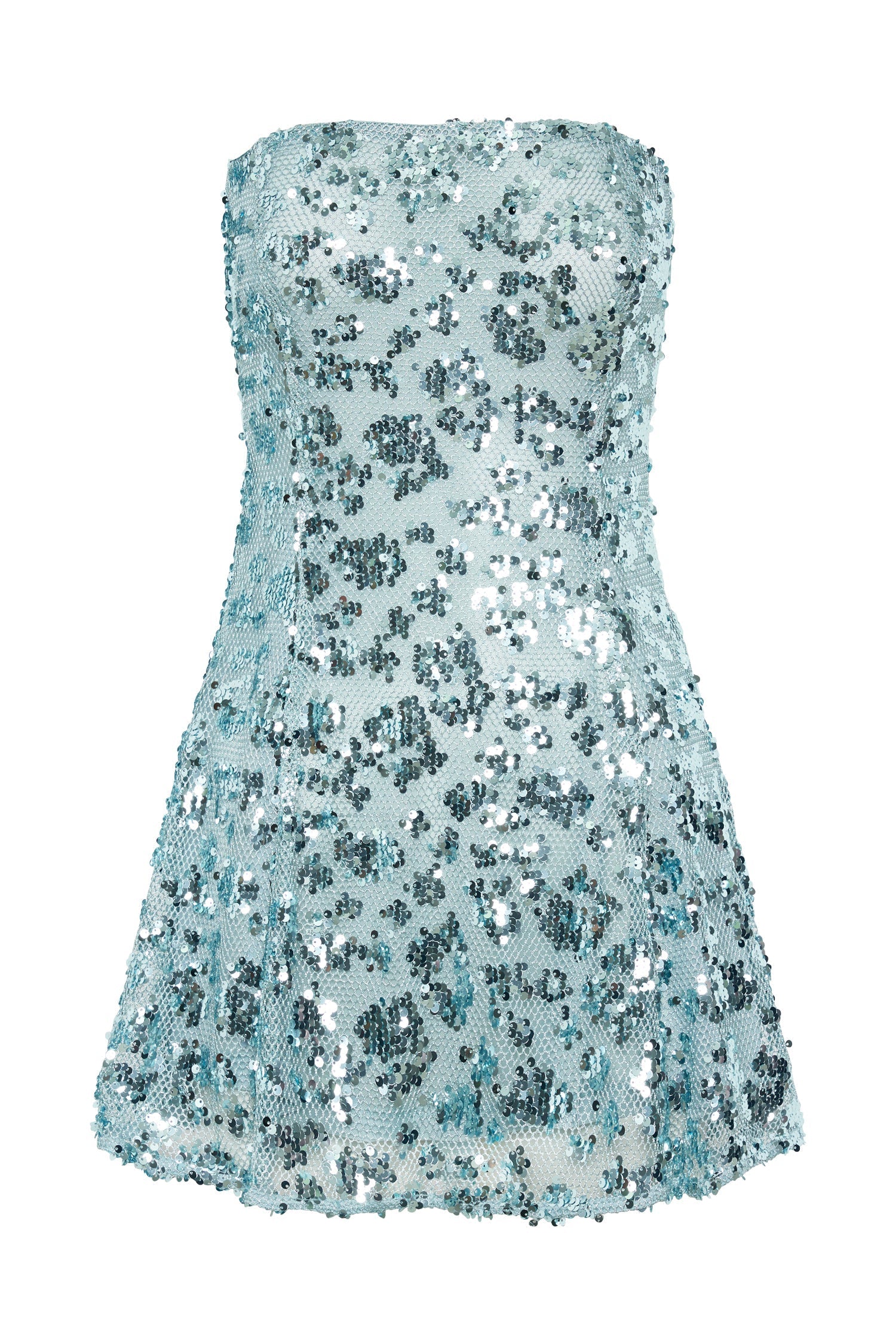 Everleigh Strapless Sequin Mini Dress - Powder Blue