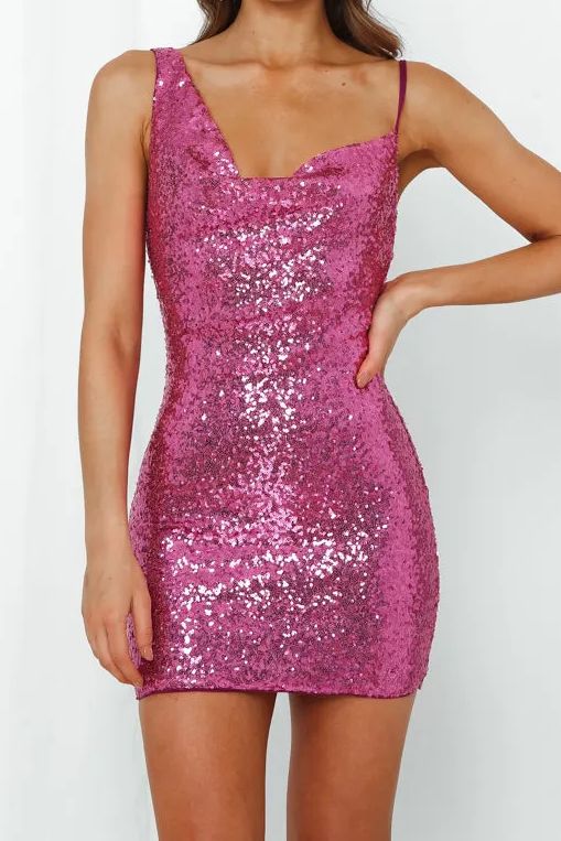 HELLO MOLLY Citadel Skies Dress Pink Sequins