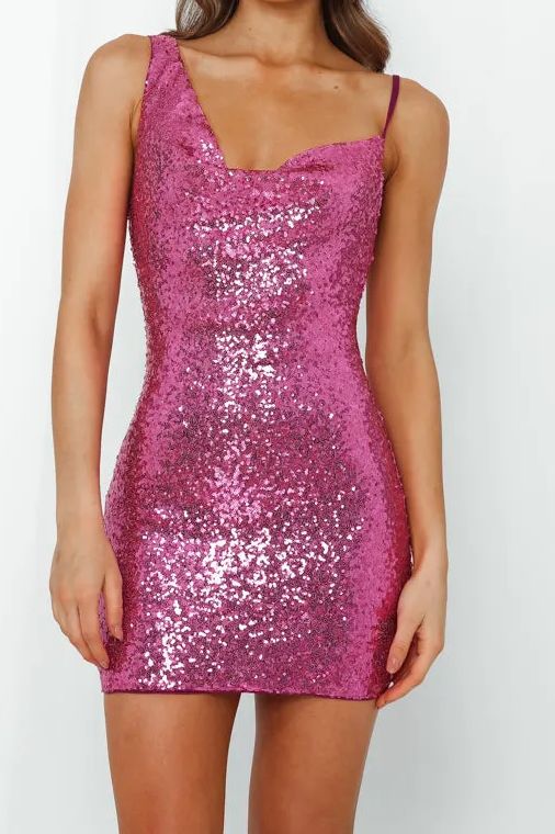 HELLO MOLLY Citadel Skies Dress Pink Sequins