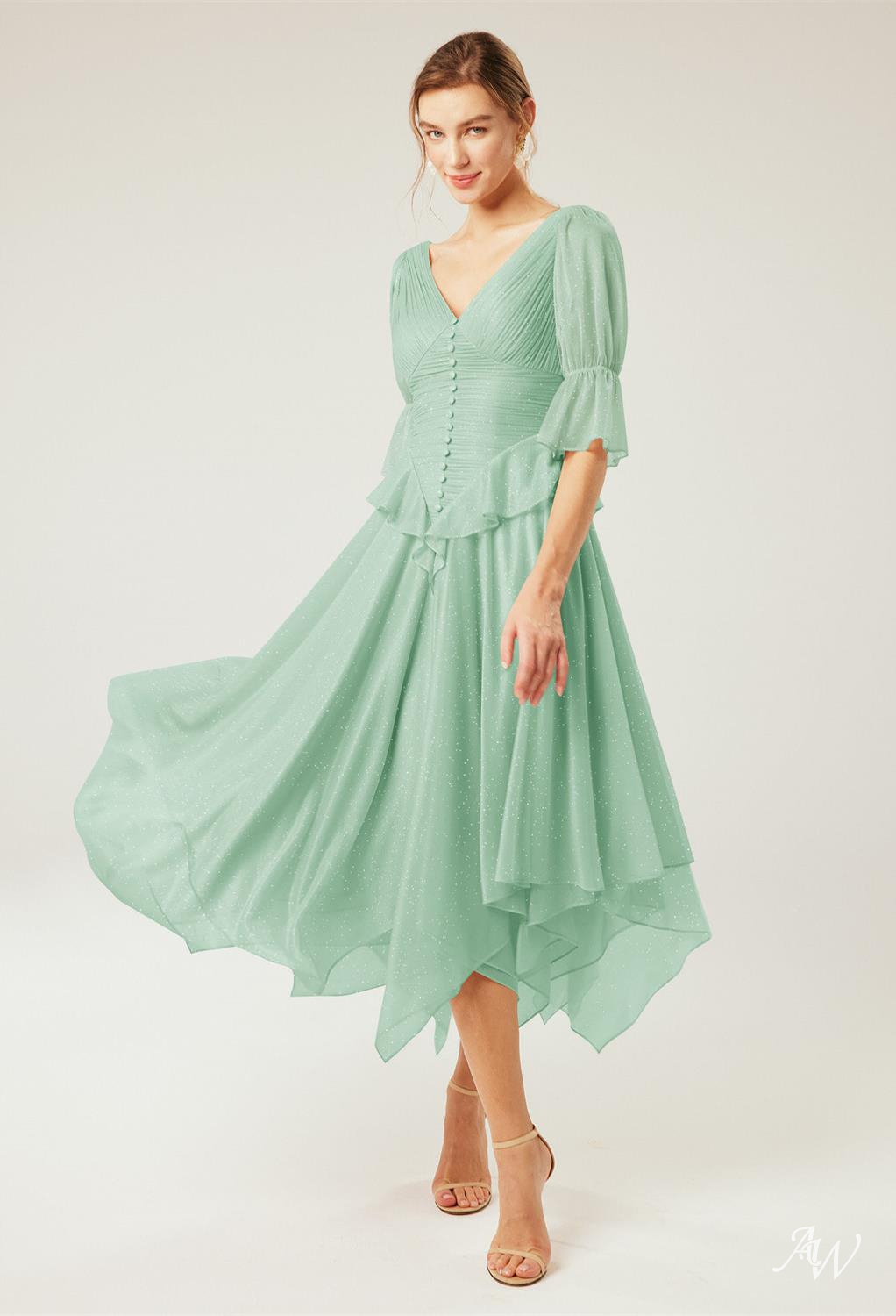 HOLLYHOCK A-line Glitter Mesh DRESS