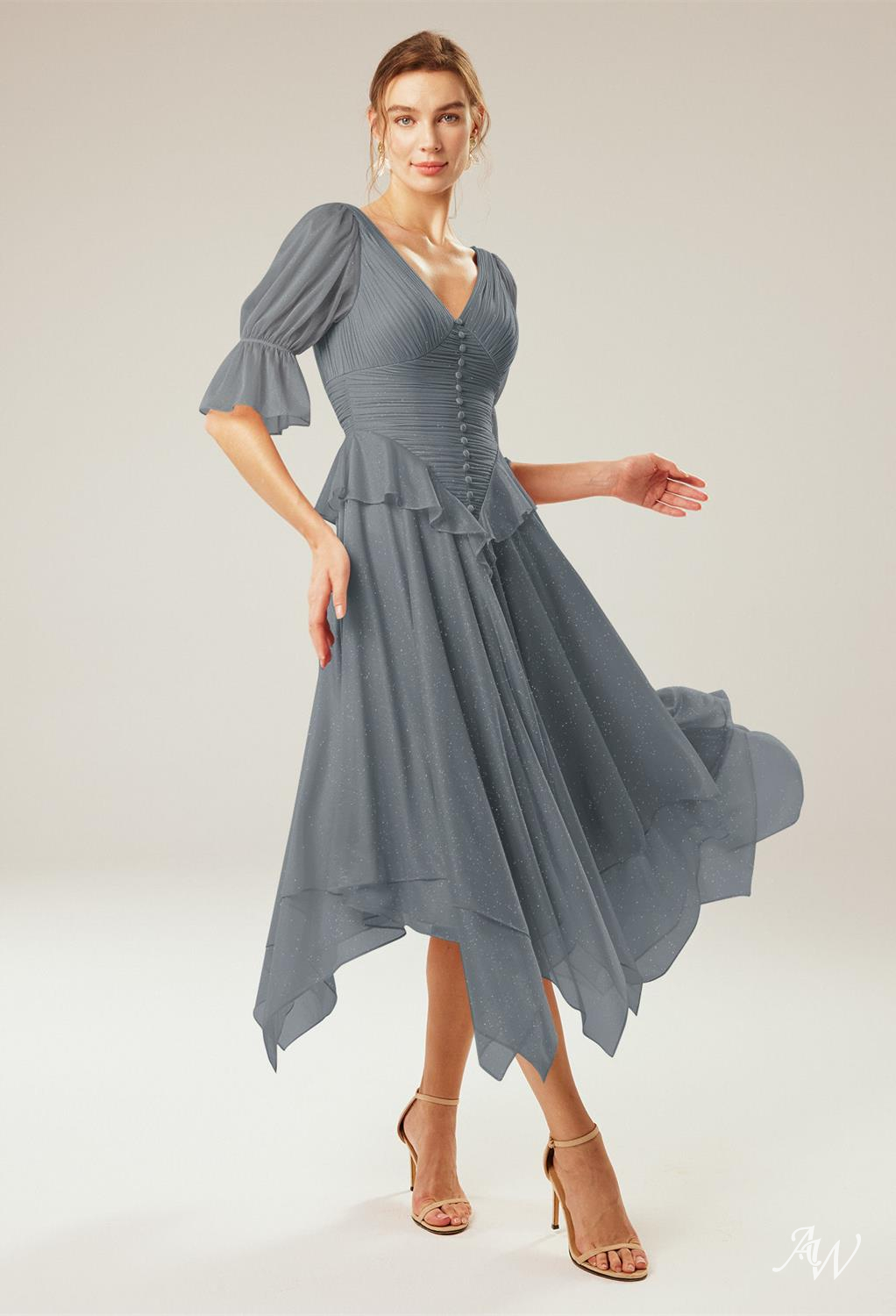 HOLLYHOCK A-line Glitter Mesh DRESS