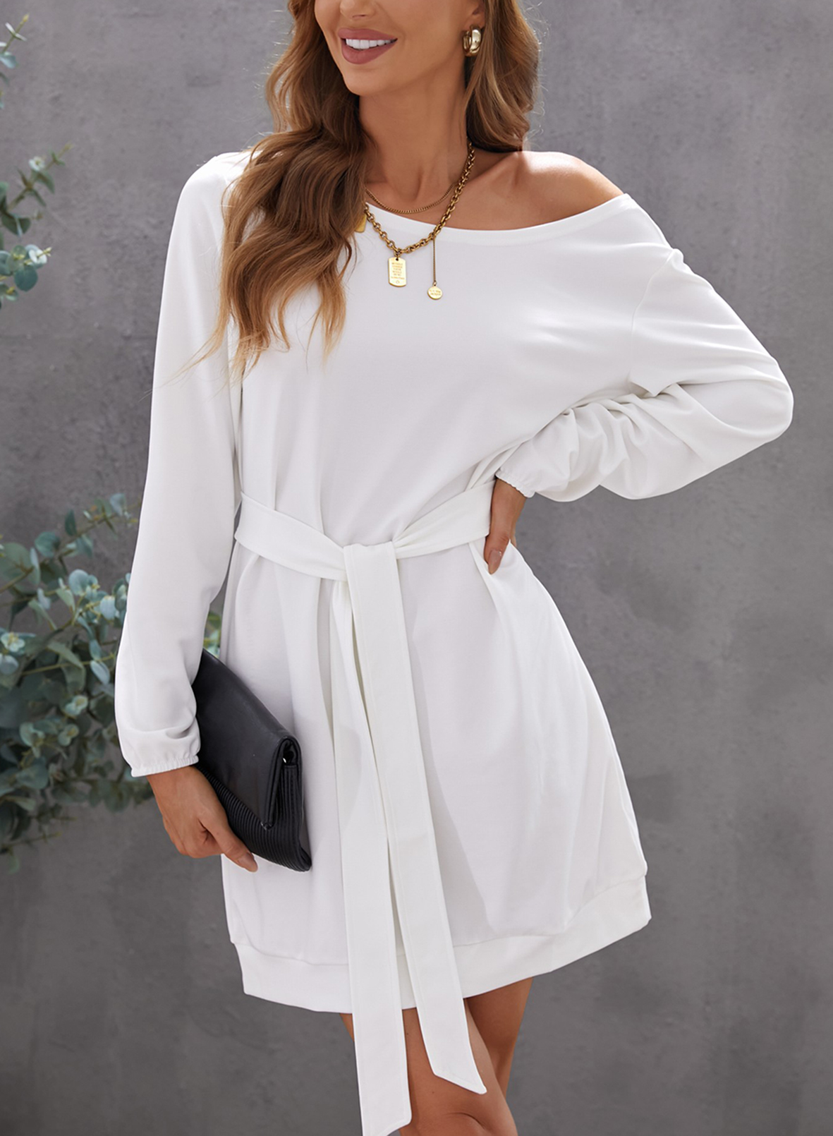 High-end Versatile Waist-Cinching Simple Dress