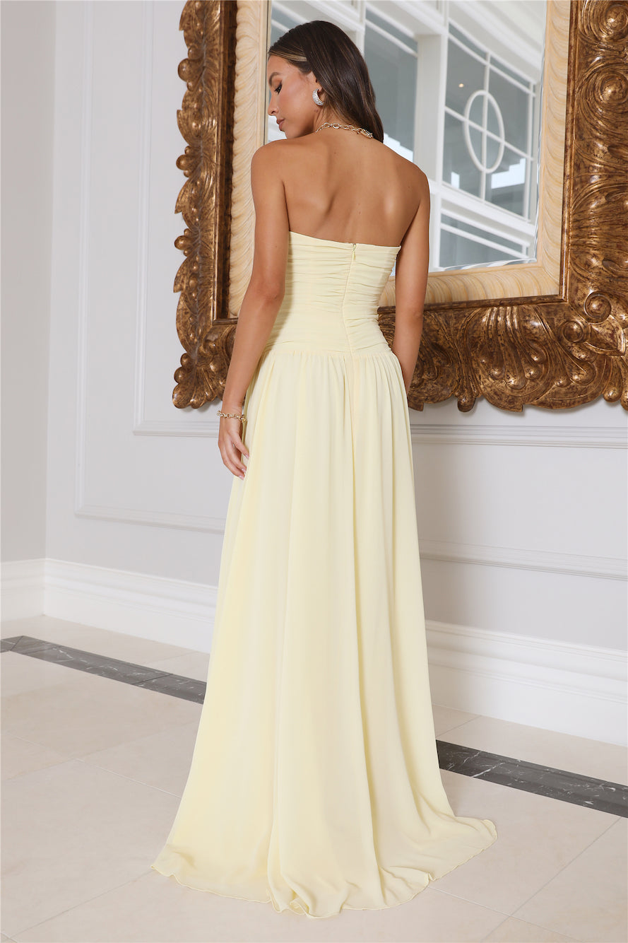 Secret Rose Strapless Maxi Dress Butter