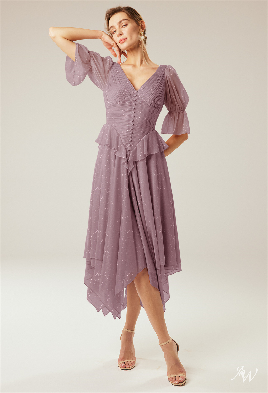 HOLLYHOCK A-line Glitter Mesh DRESS