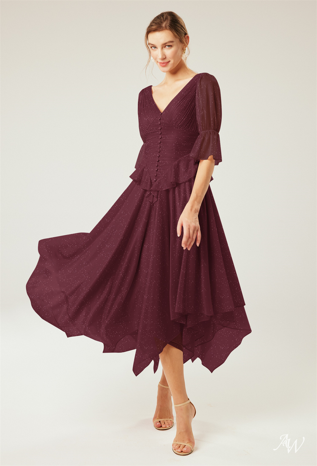 HOLLYHOCK A-line Glitter Mesh DRESS