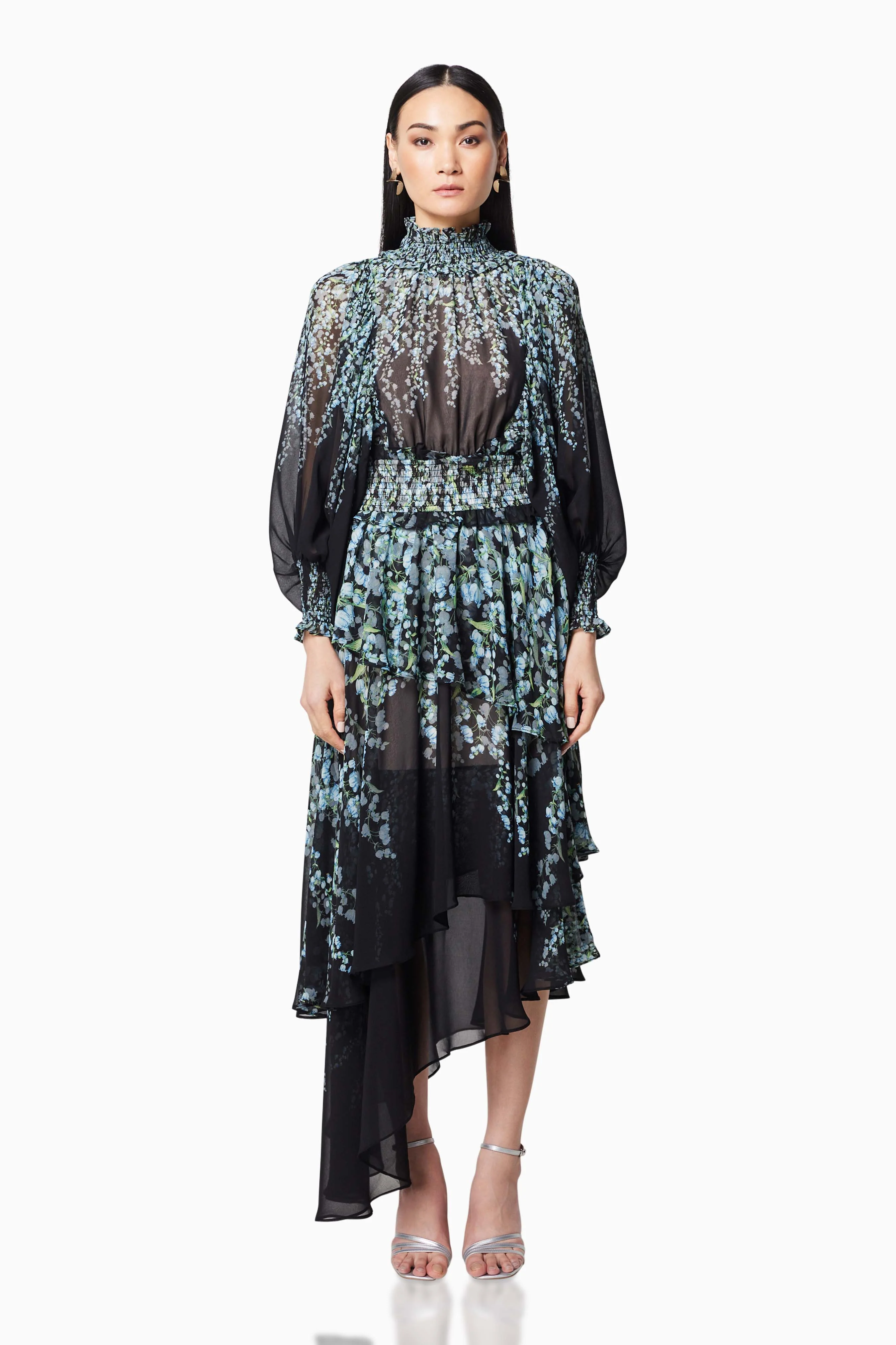 Astrid Long Sleeved Maxi Dress In Black
