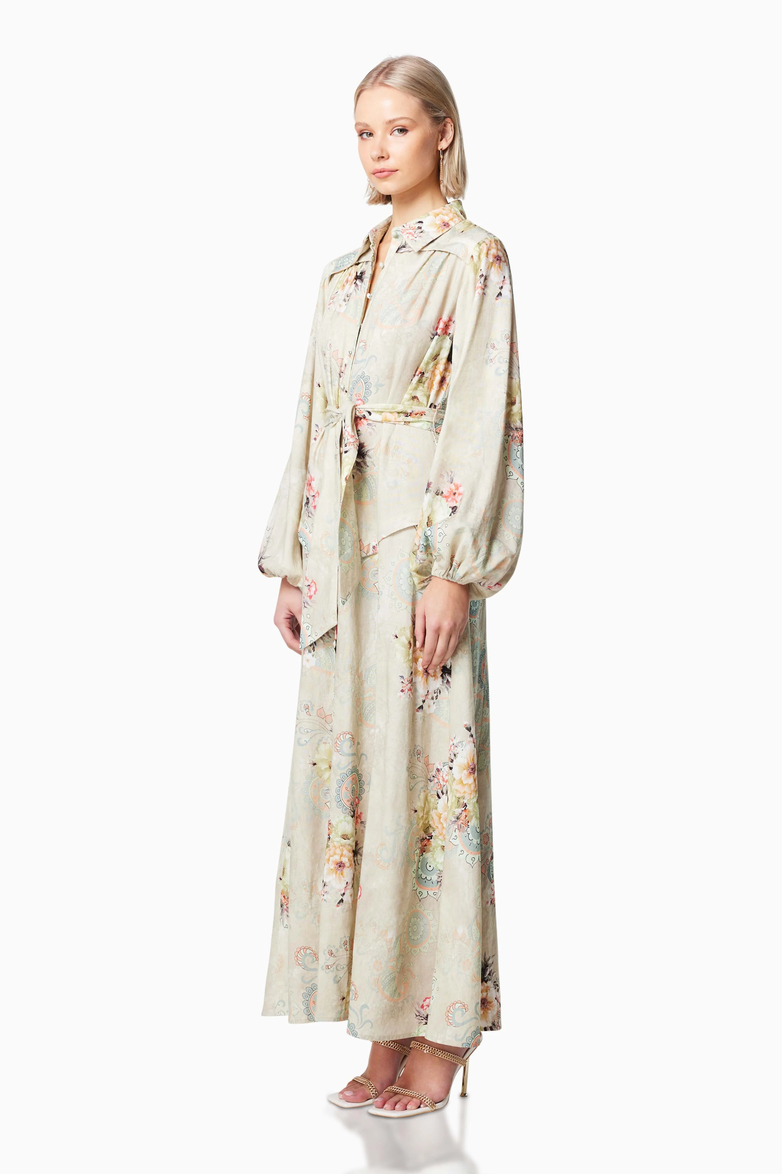 Odessa Floral Maxi Dress In Green