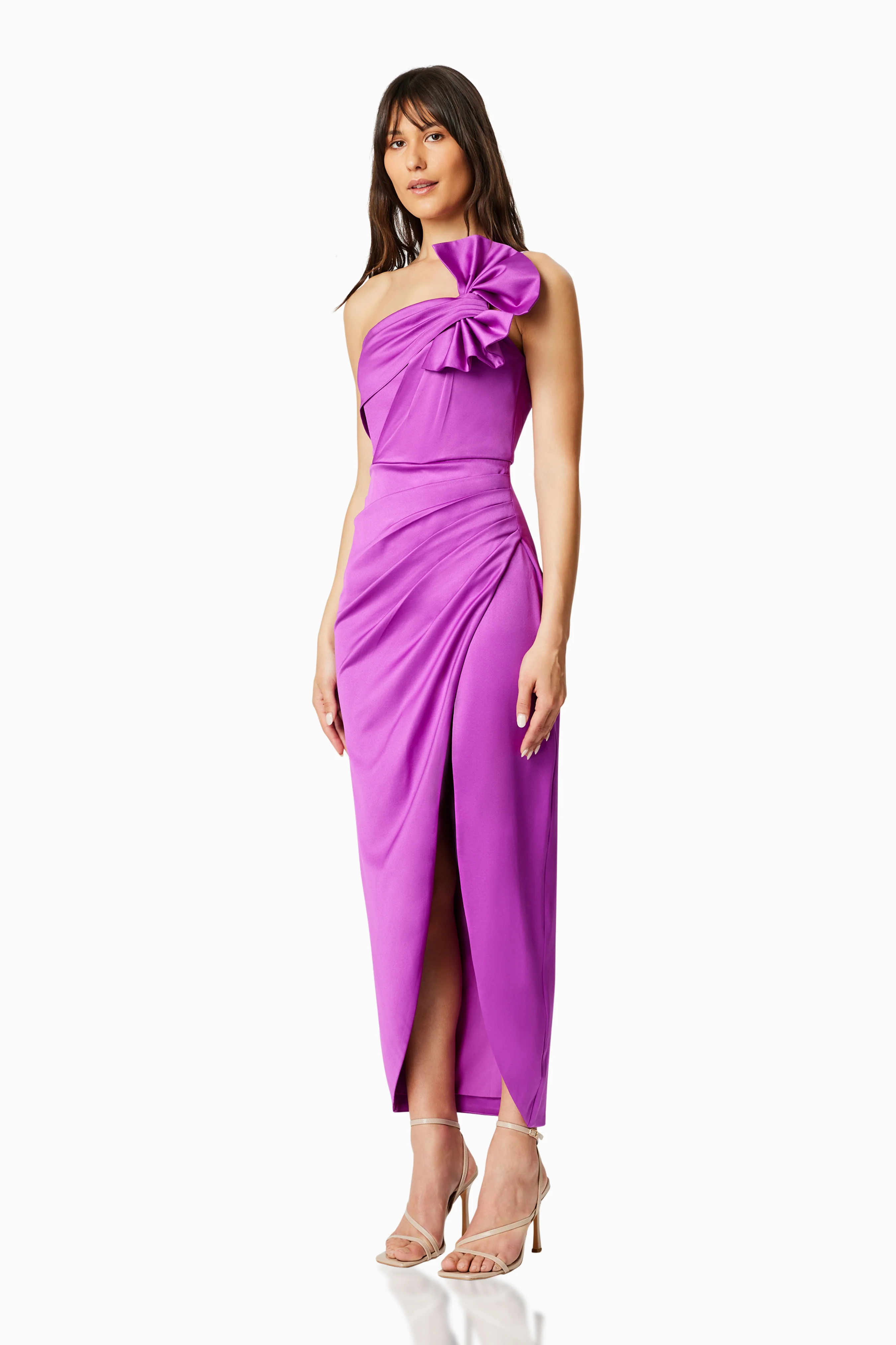 Floretta Midi Cocktail Dress In Purple