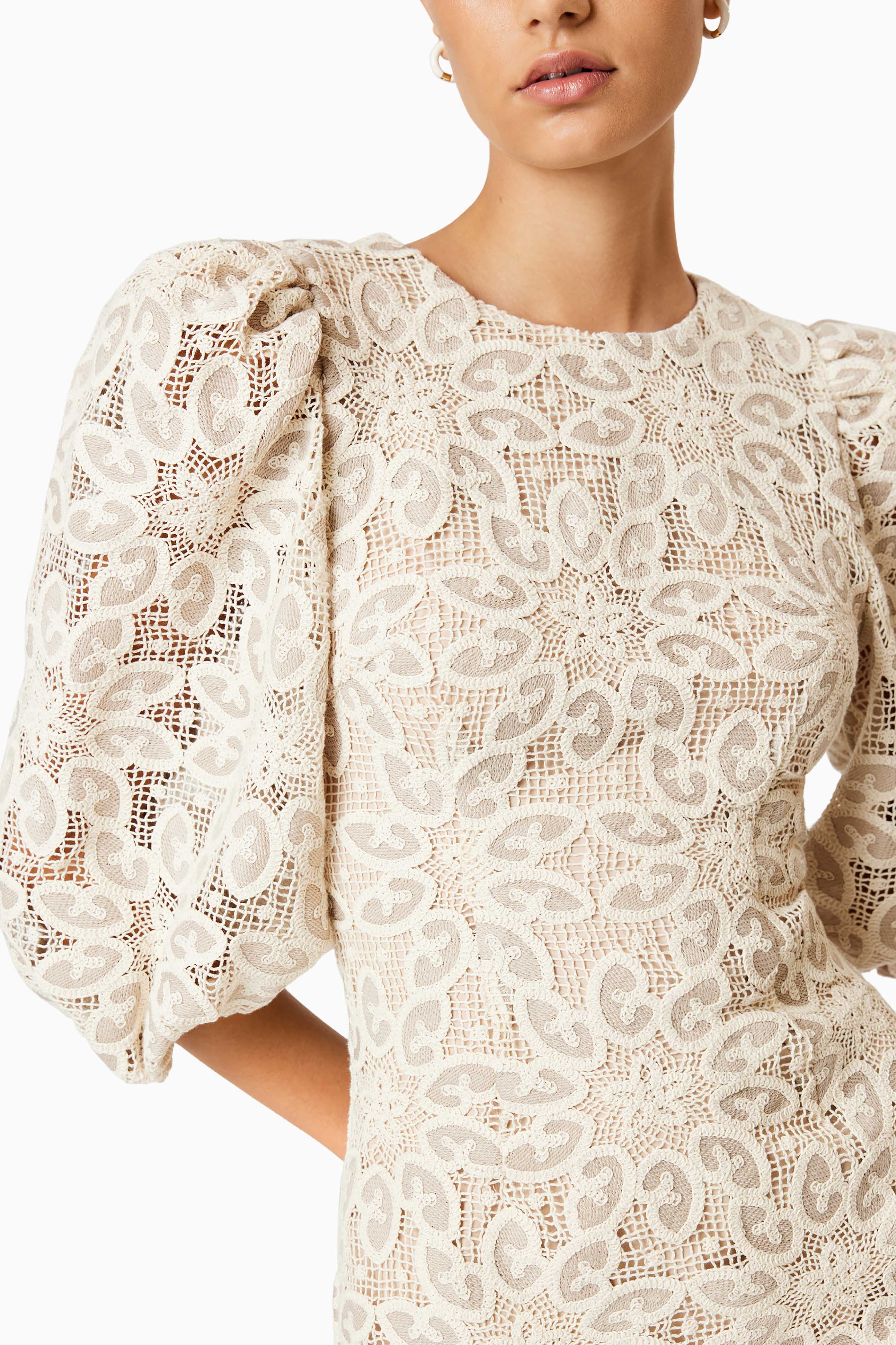 Cliffside Mini Lace Dress In Ivory