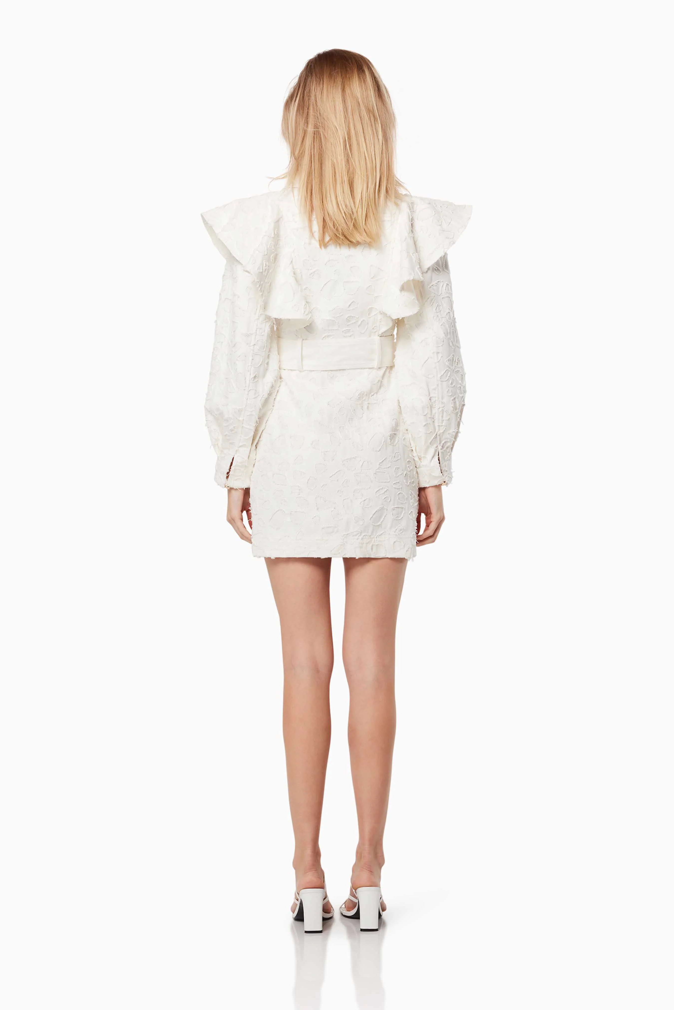 Fondness Long Sleeve Mini Dress In White