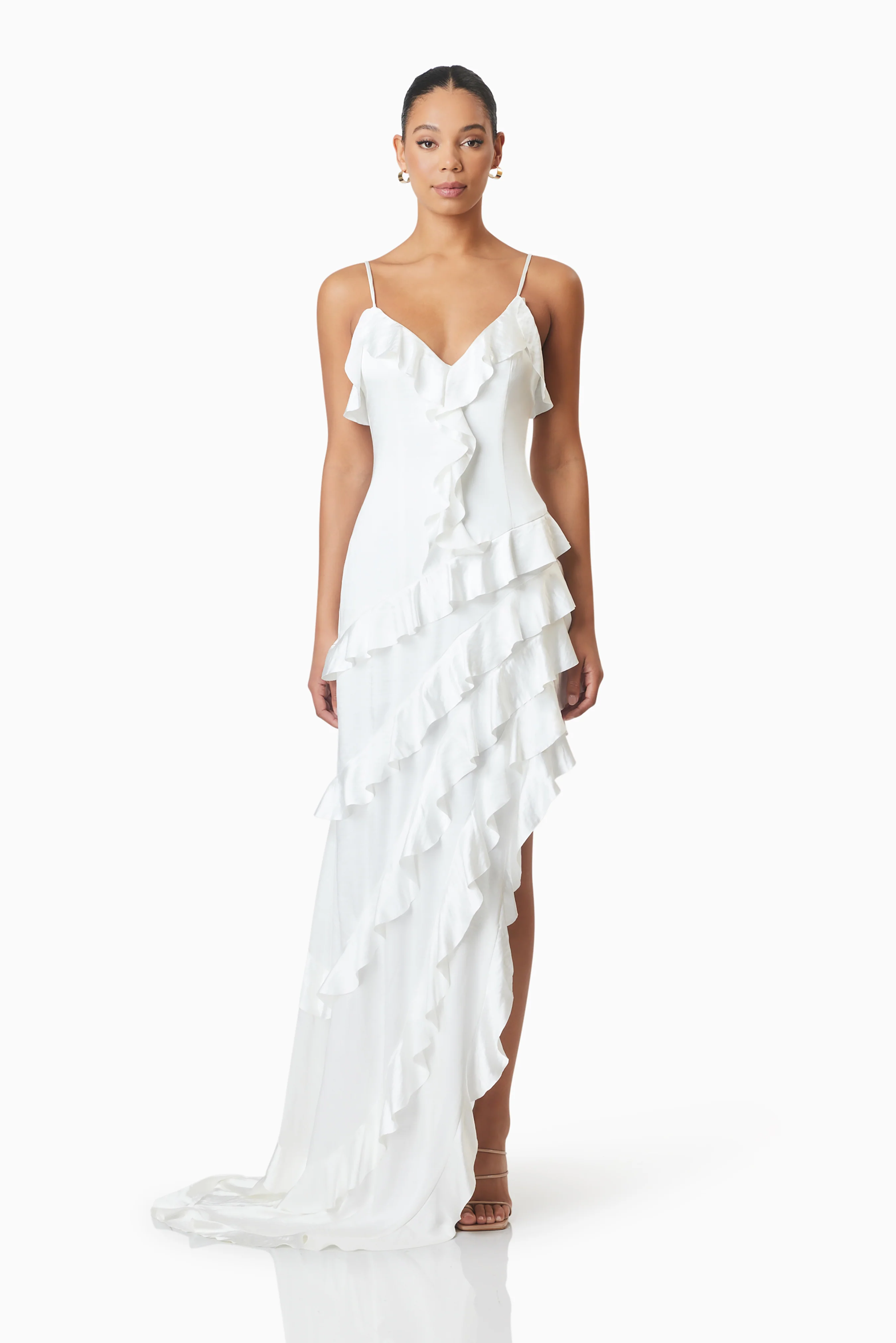Kyla Asymmetrical Maxi Dress in White