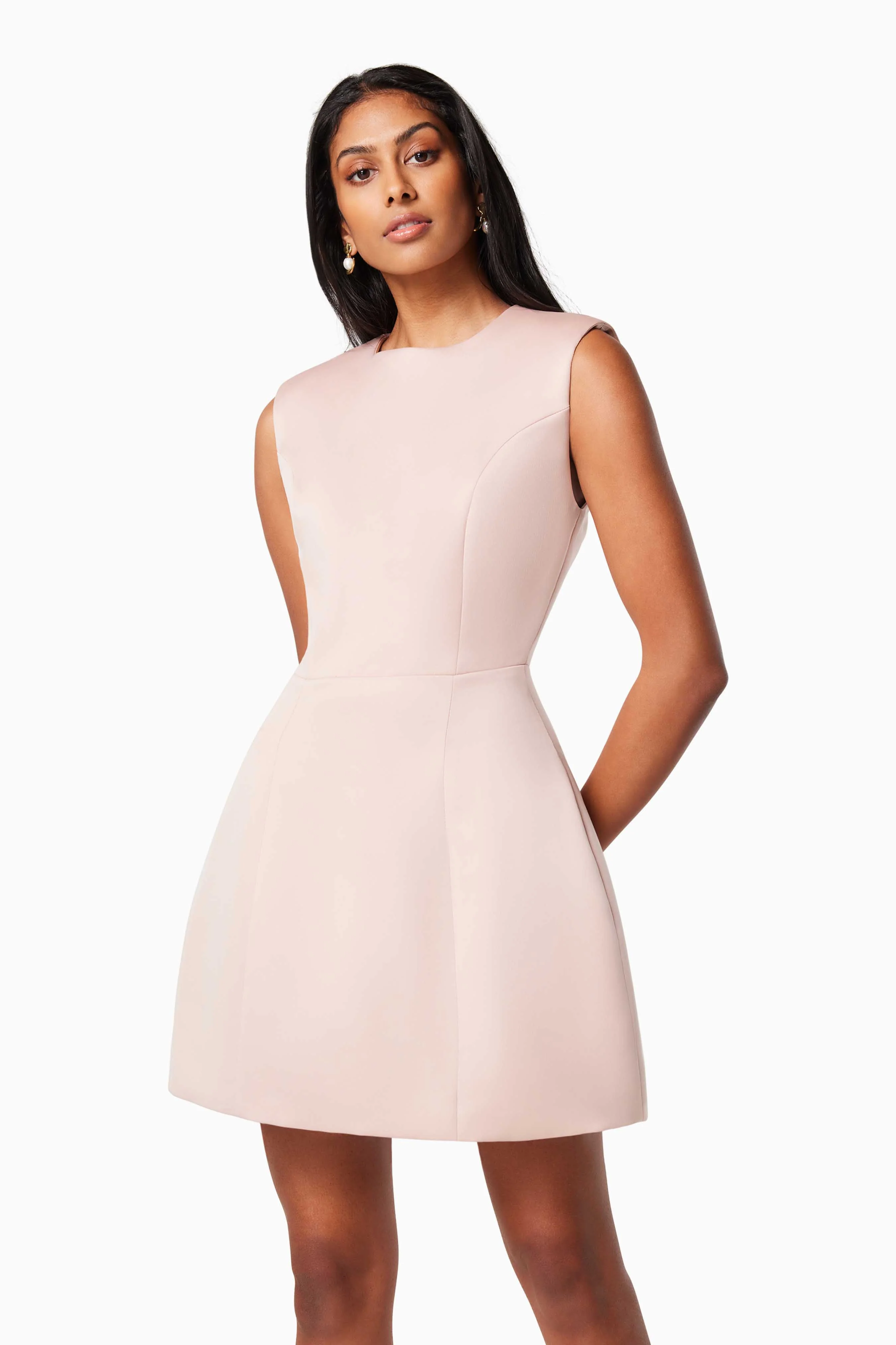 Pop Flared Mini Dress In Pink