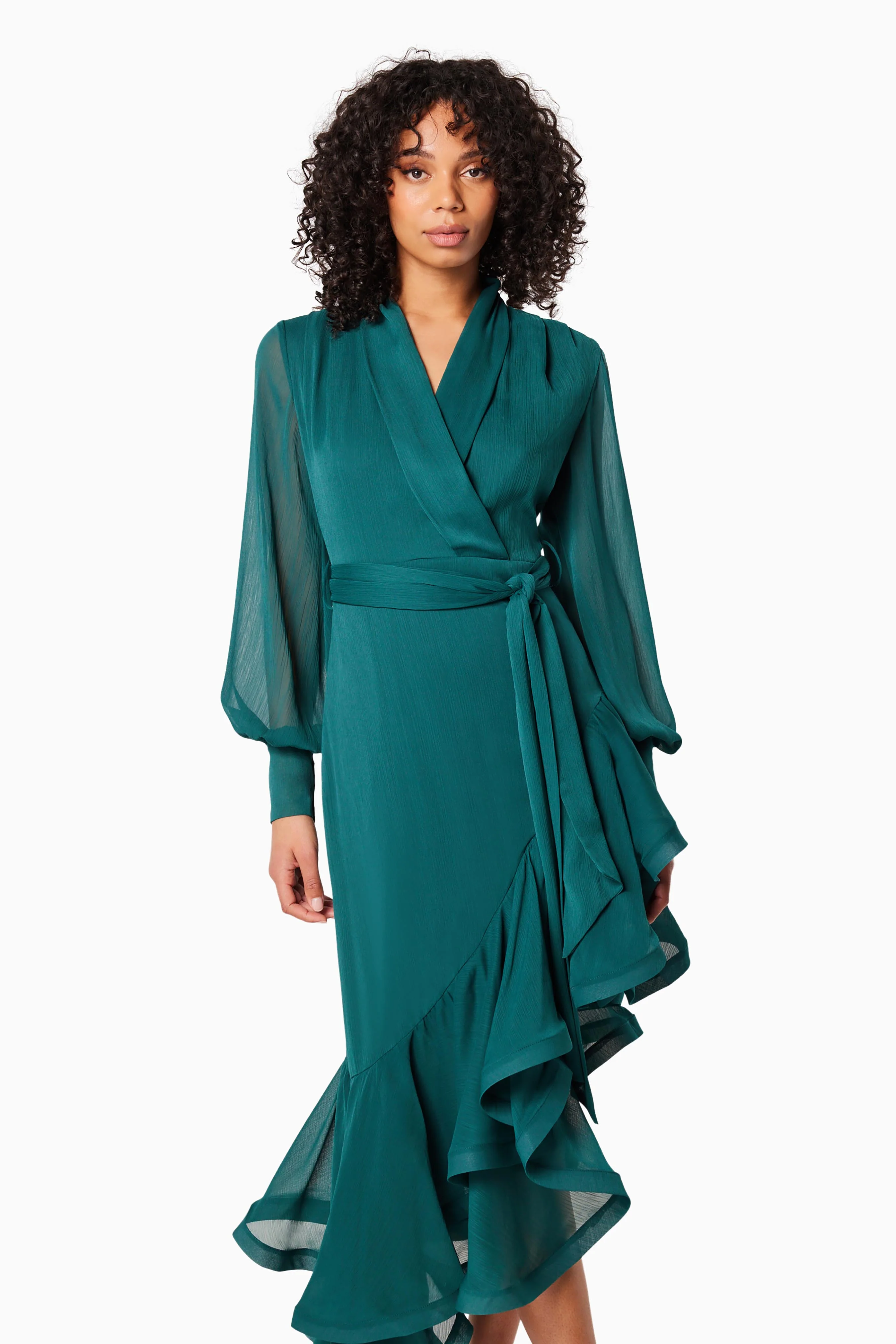 Genevieve V Shaped Maxi Dress In Green