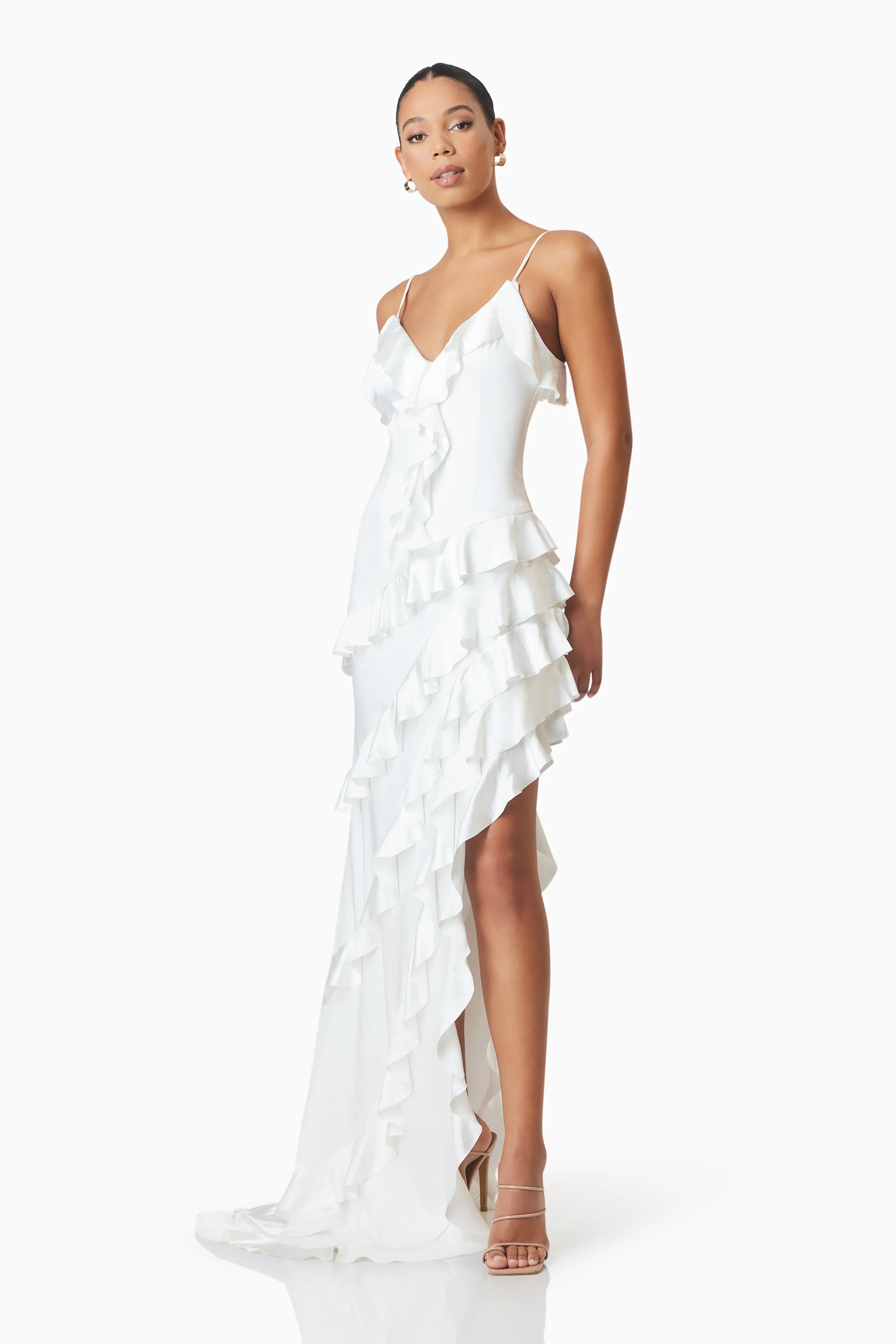 Kyla Asymmetrical Maxi Dress in White