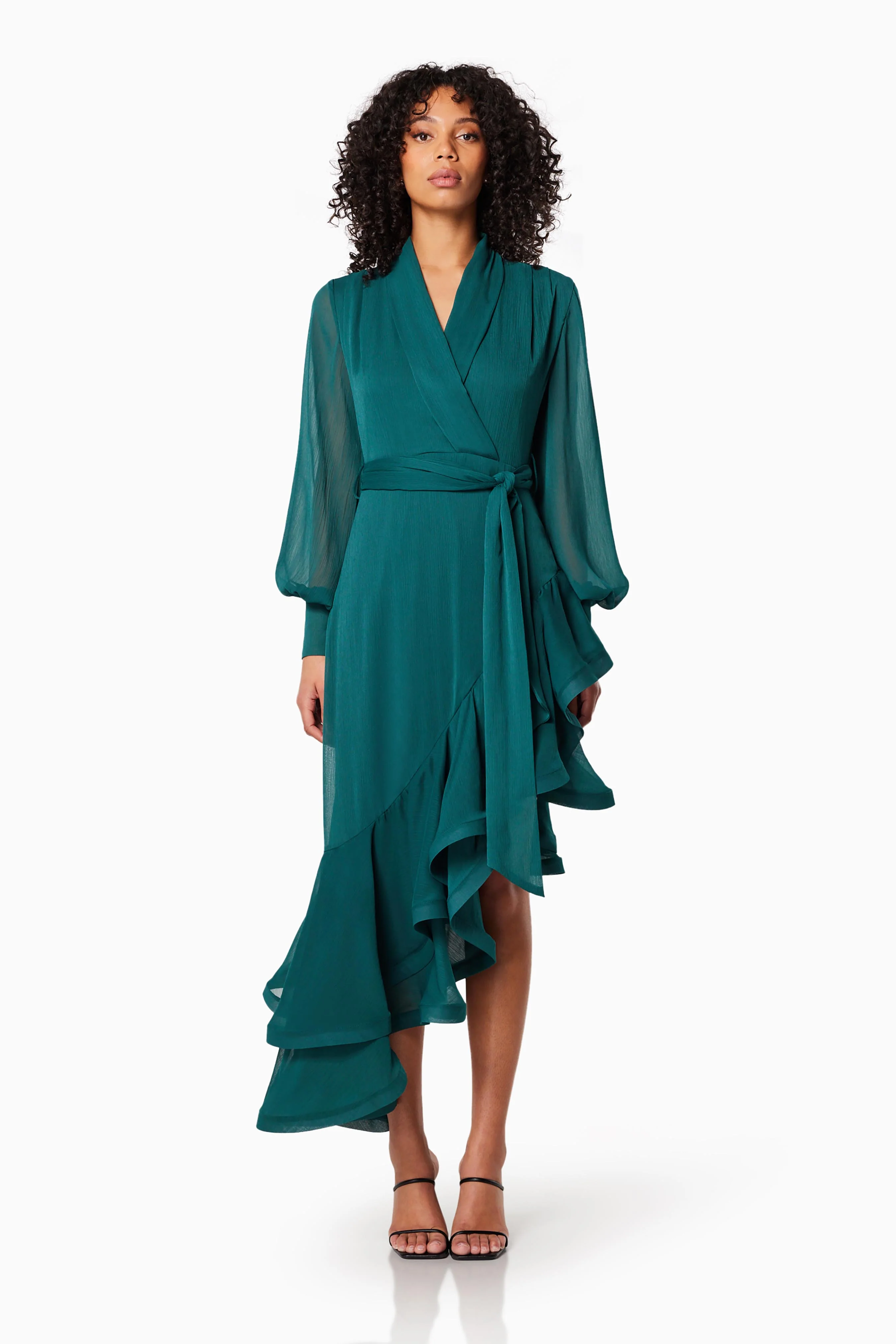 Genevieve V Shaped Maxi Dress In Green