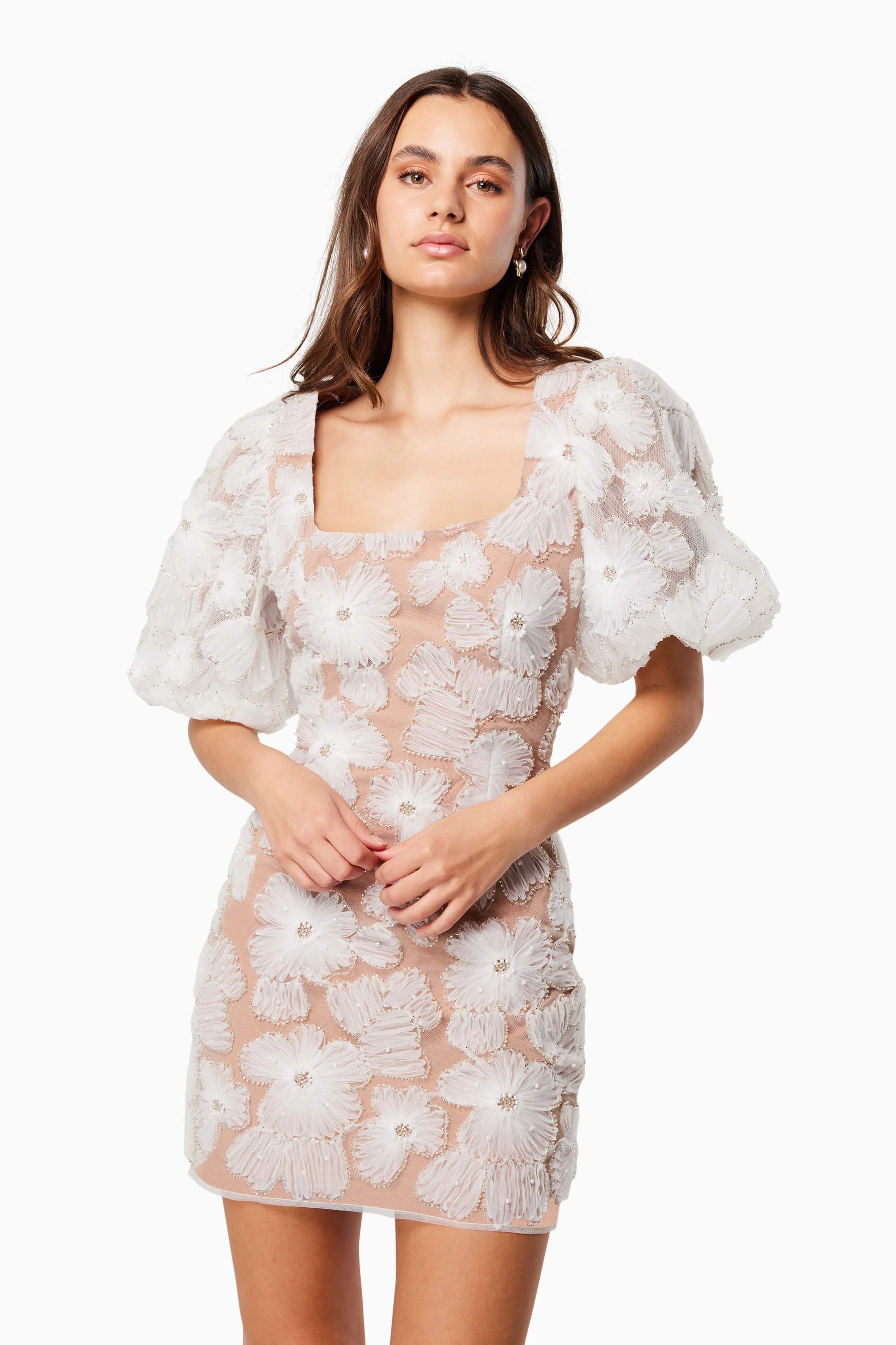Bellamy Fitted Mini Dress In White