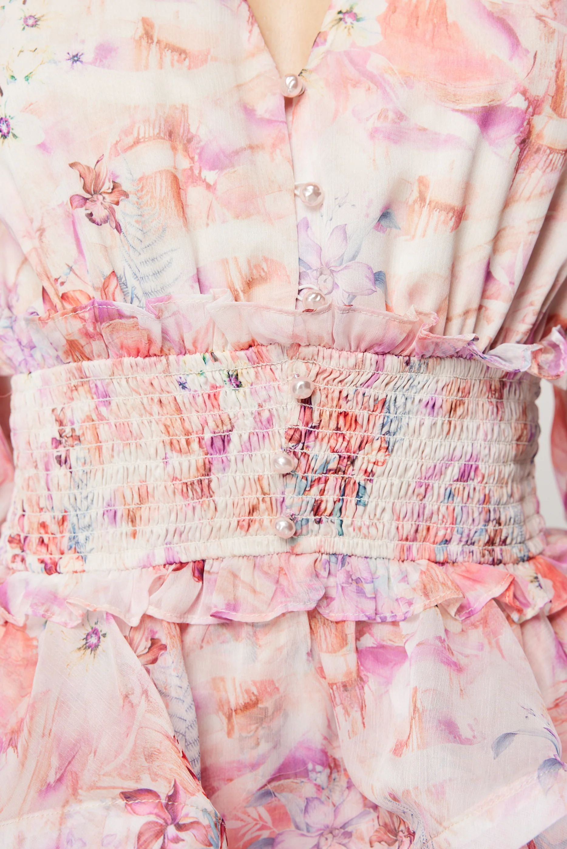 Lovebird Ruffled Tiered Mini Dress In Multi