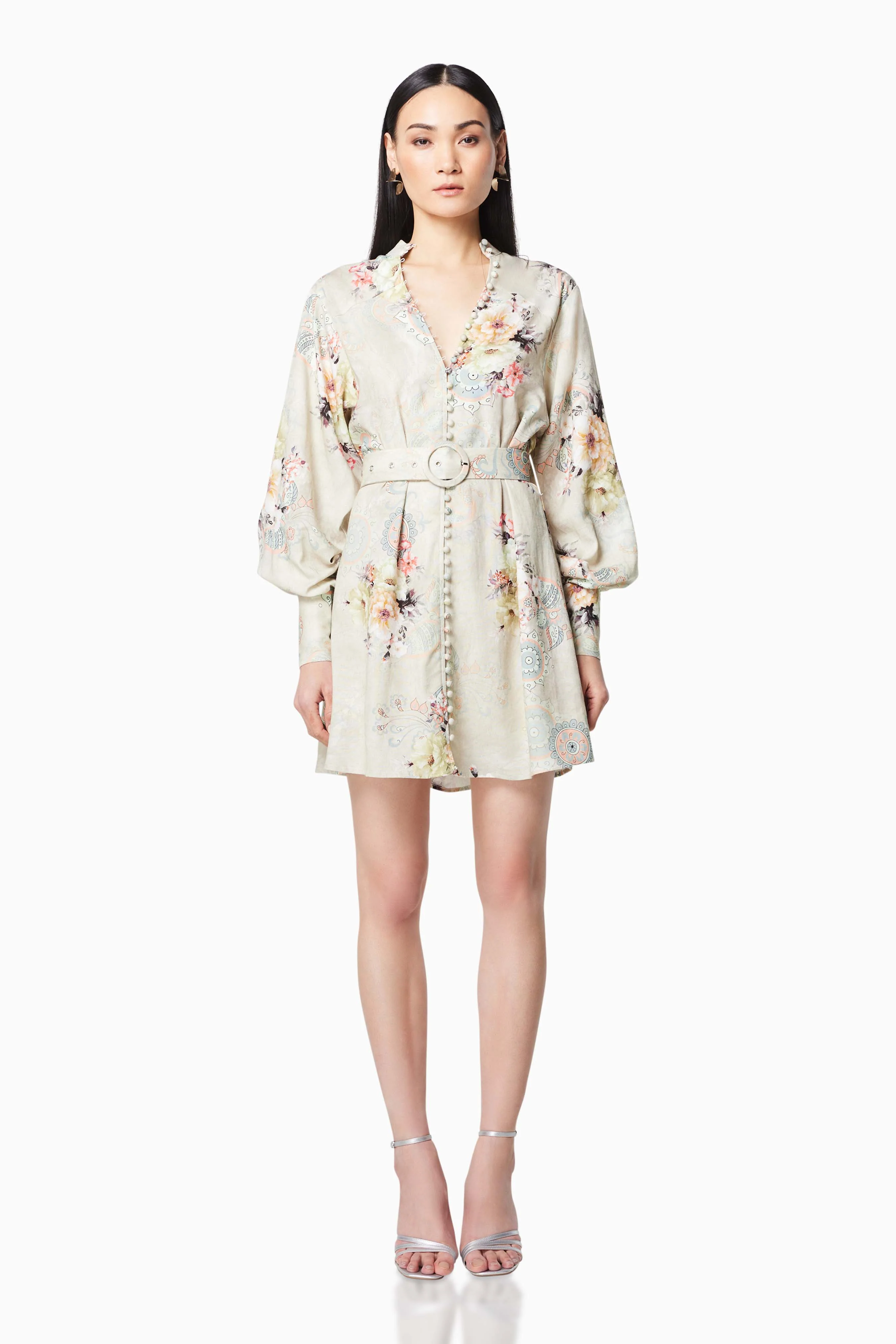 Cyprus Floral Mini Dress In Green