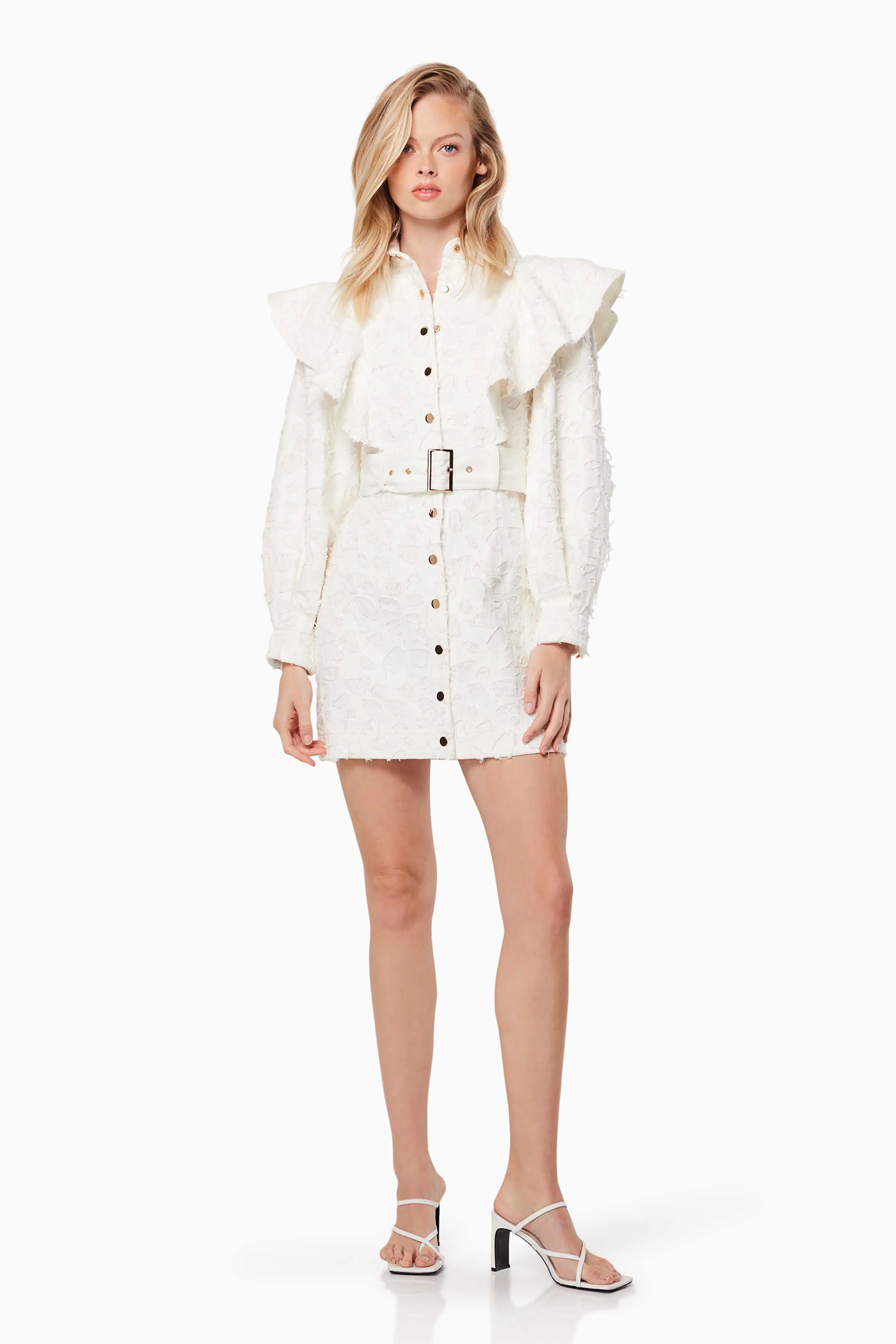 Fondness Long Sleeve Mini Dress In White