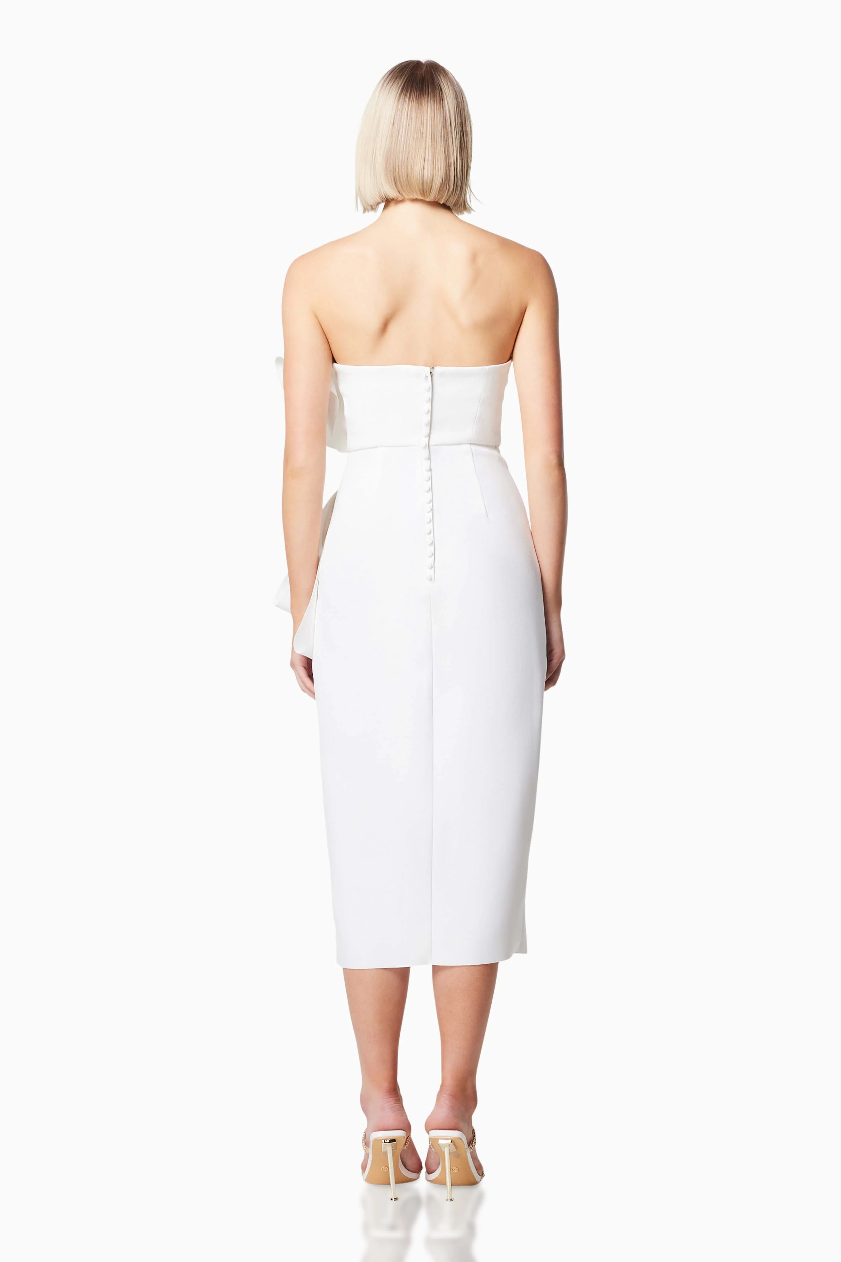 Brighton 3D Midi Dress In White