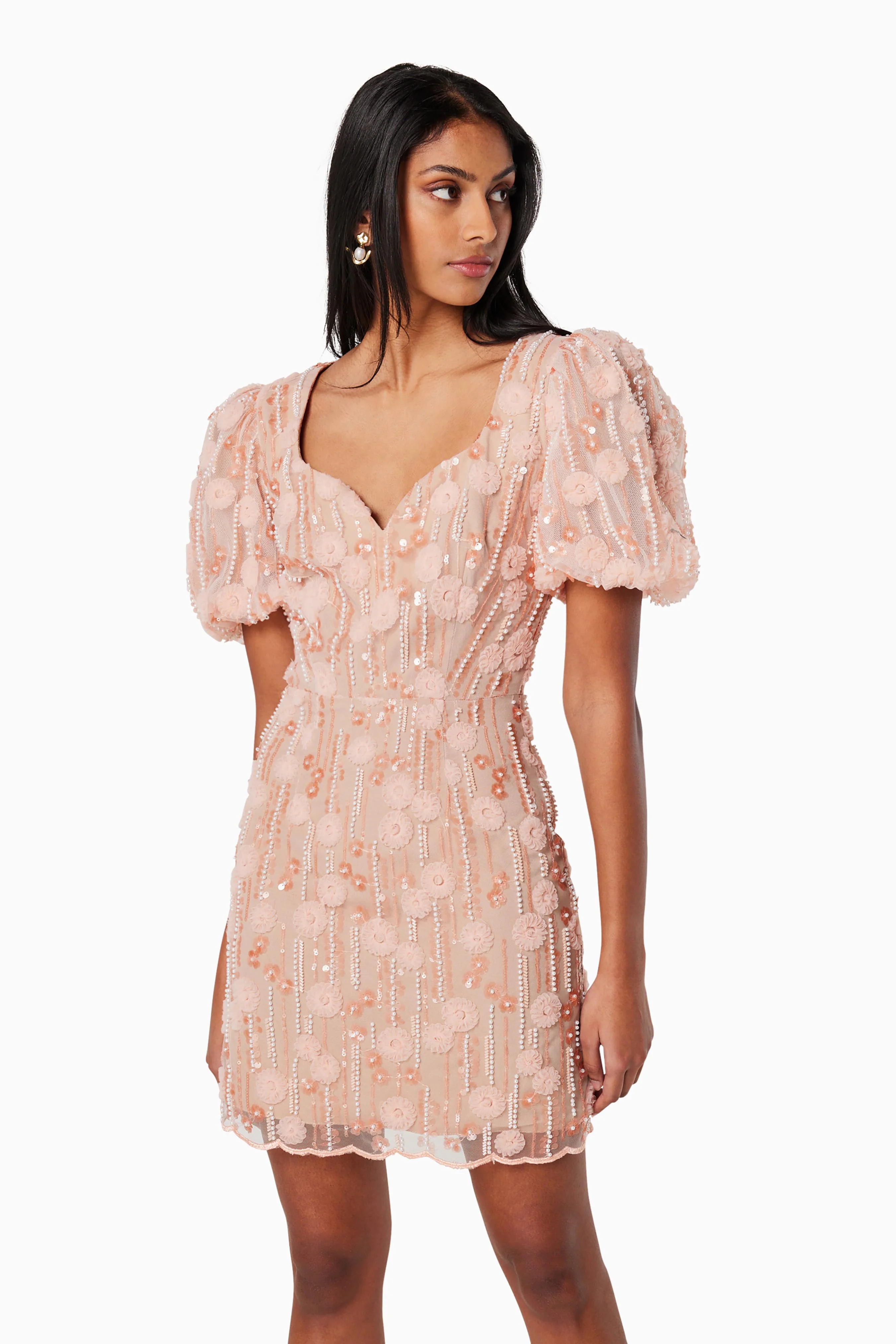 Arles Fitted Mini Dress In Pink
