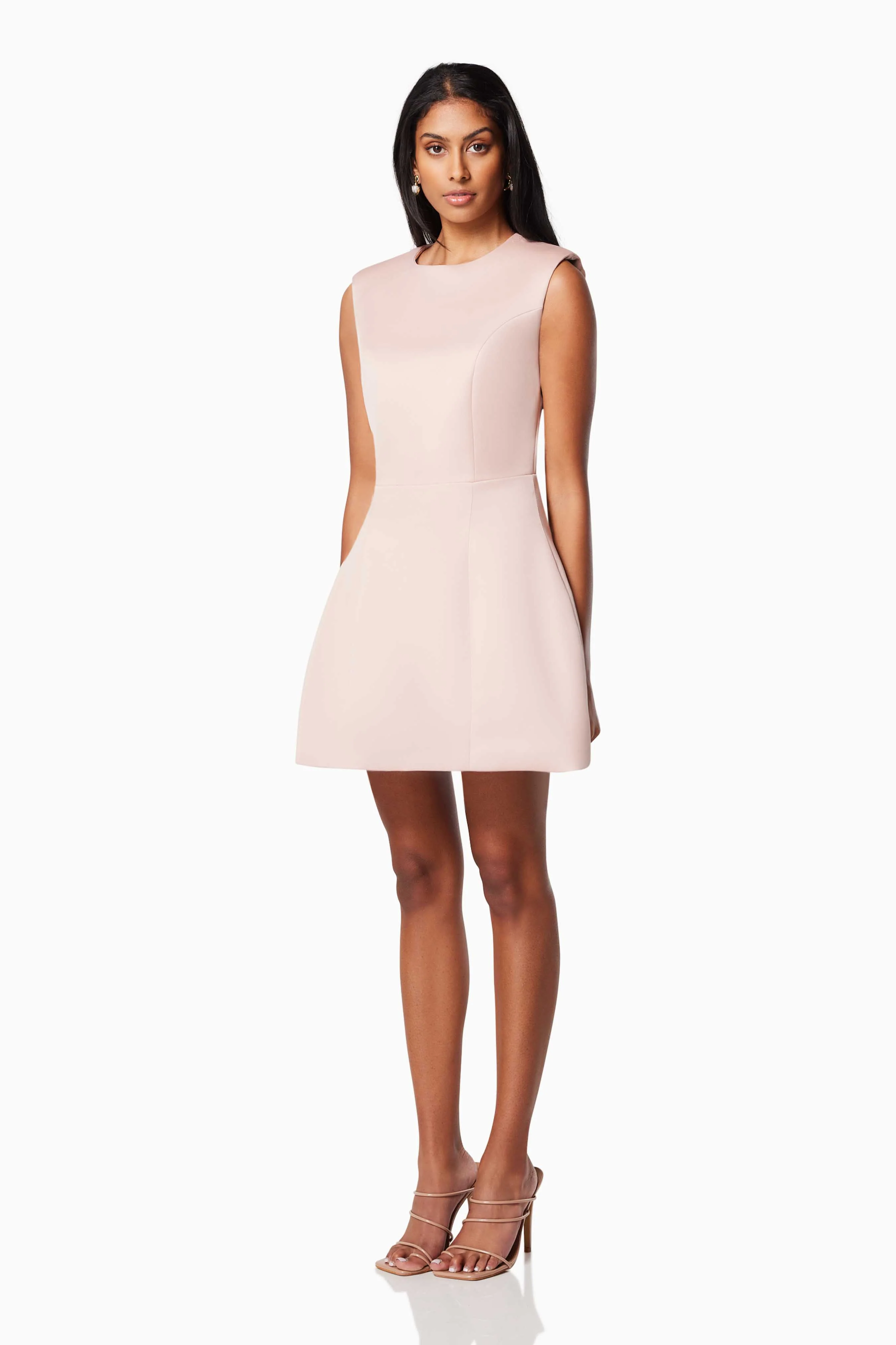 Pop Flared Mini Dress In Pink