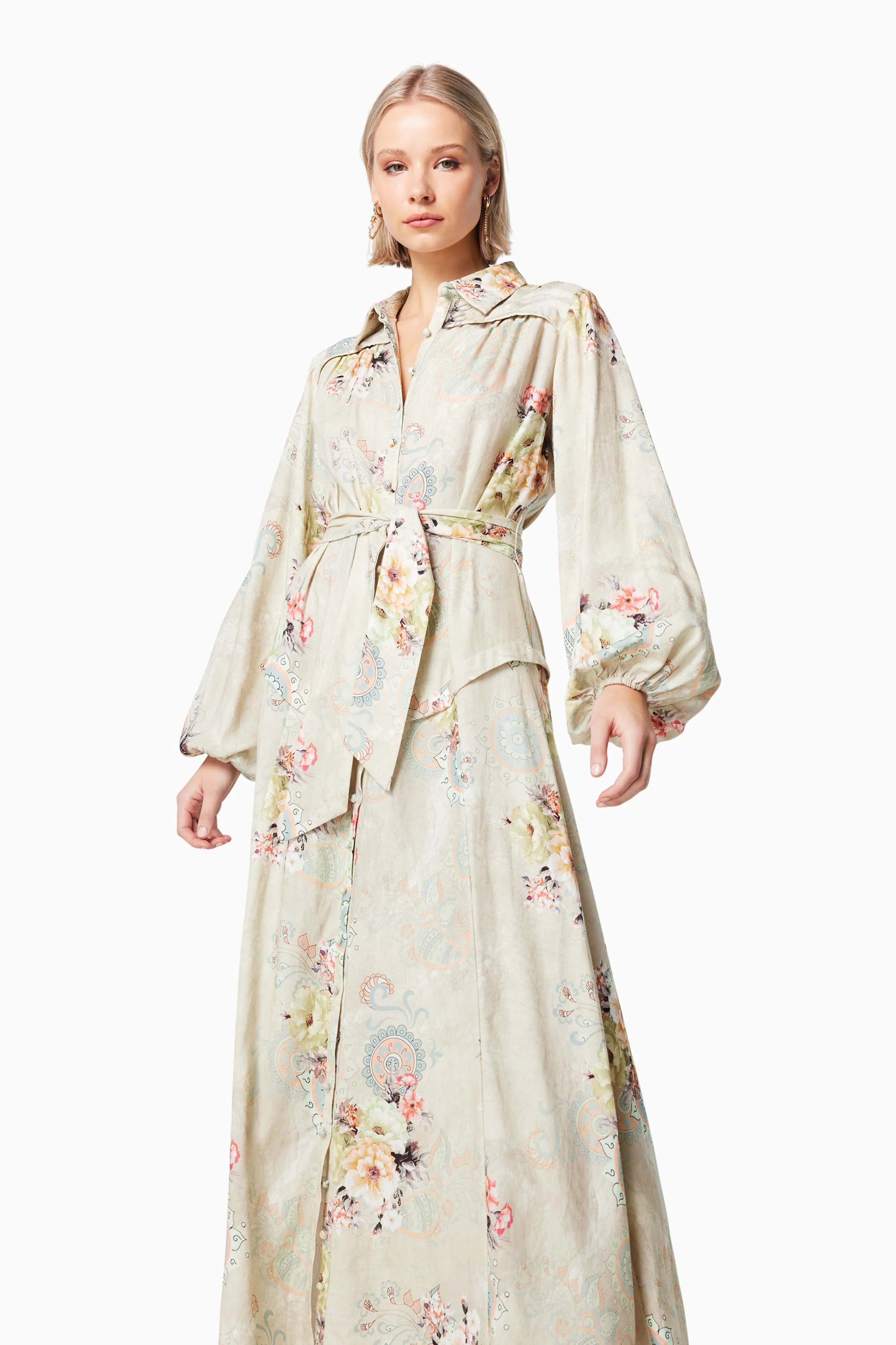 Odessa Floral Maxi Dress In Green
