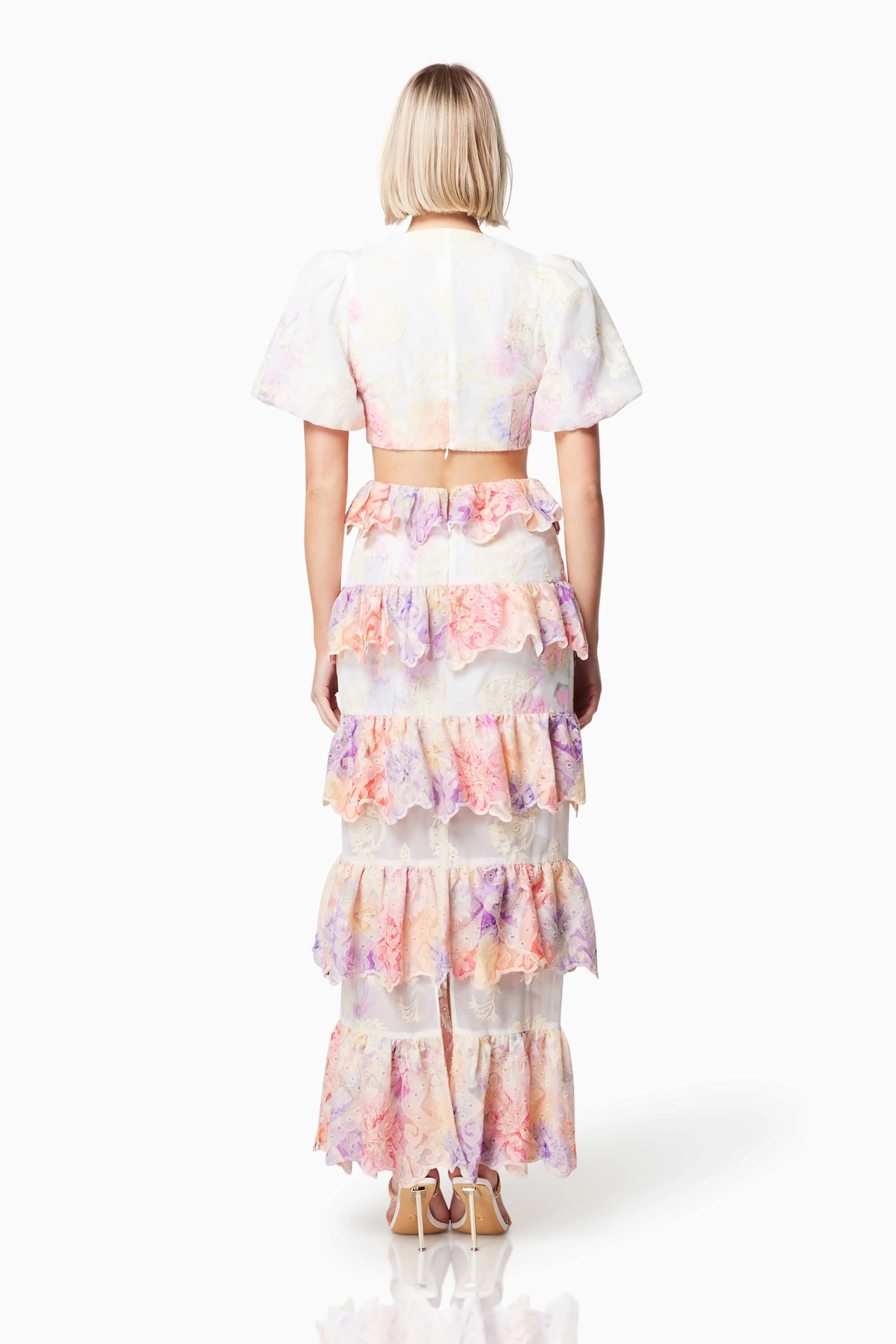 Riviera Waist Cut-Out Maxi Dress In Pink