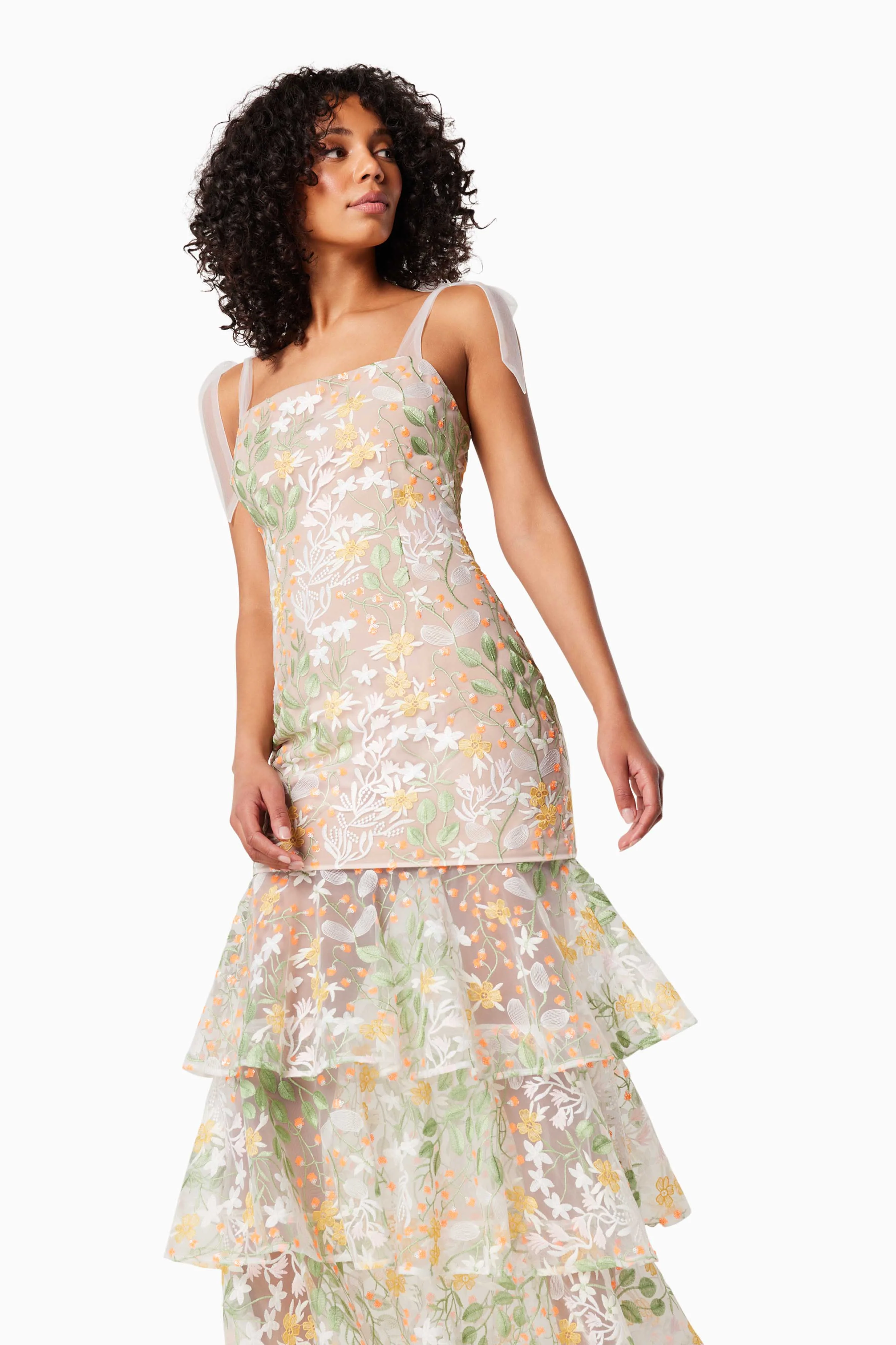 Experience Tiered Maxi Dress In Yellow
