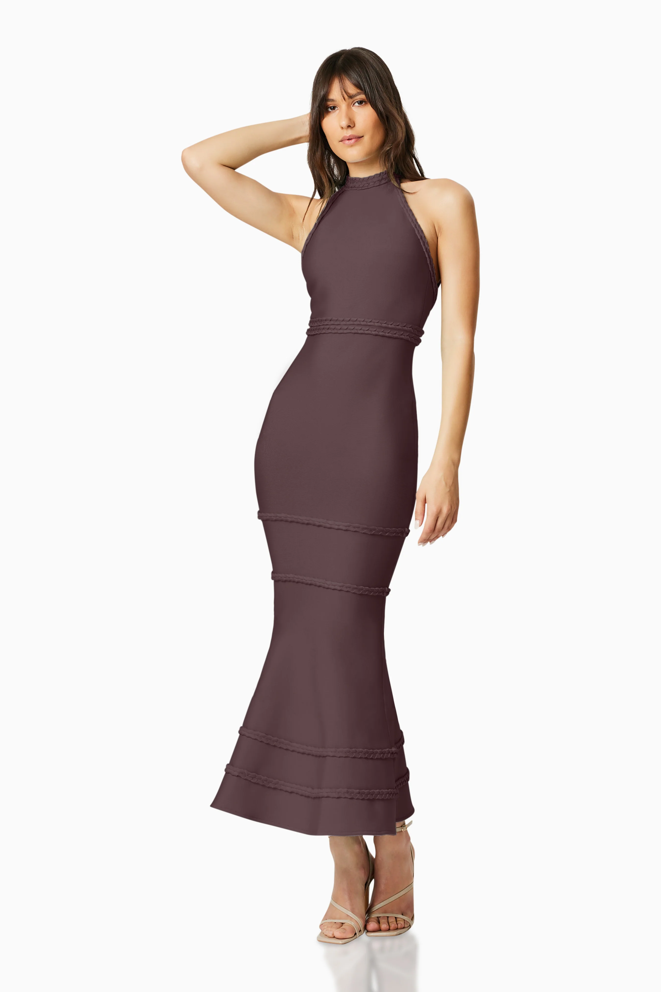 Renewal Halter Maxi Dress In Brown