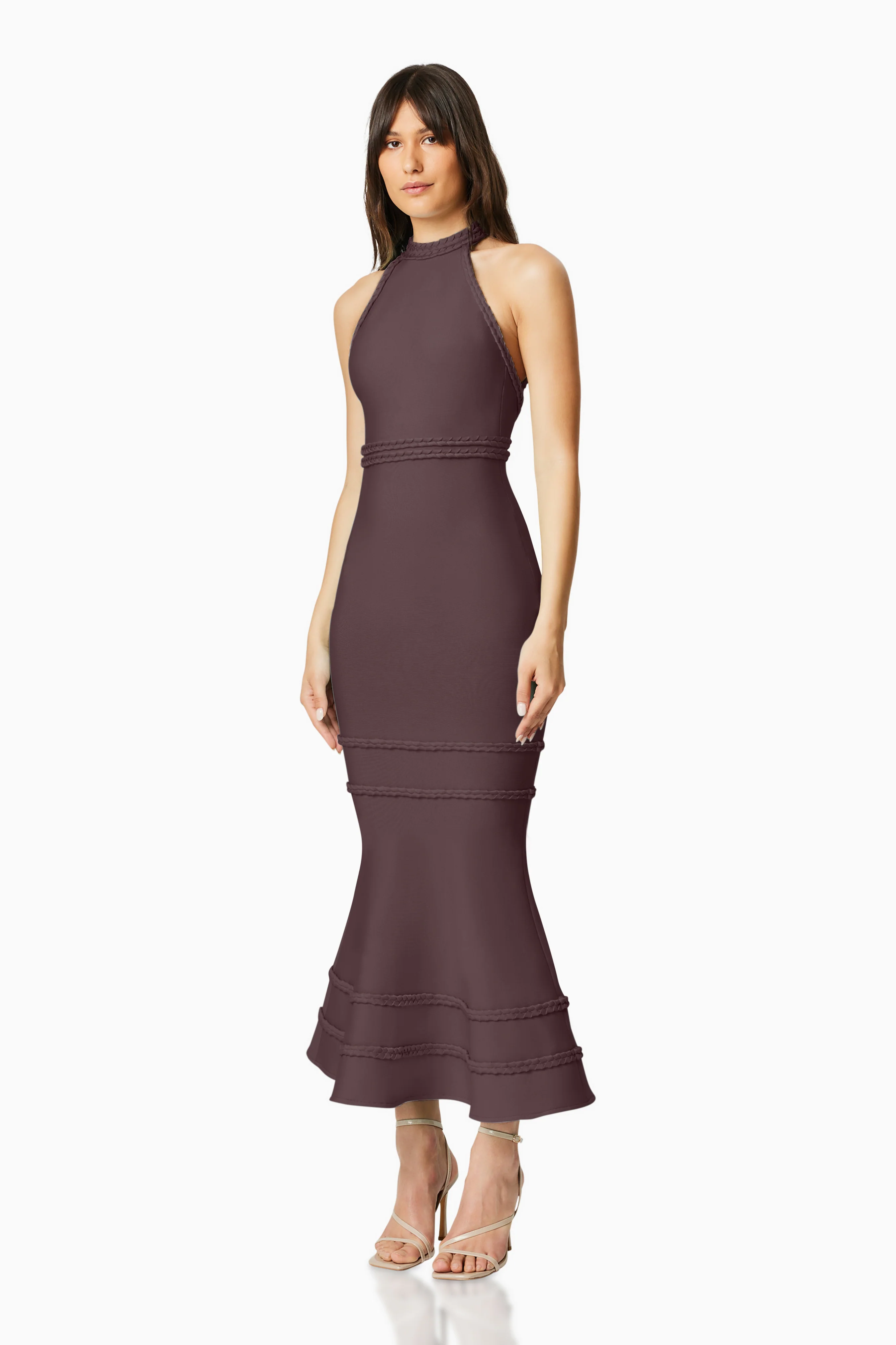 Renewal Halter Maxi Dress In Brown