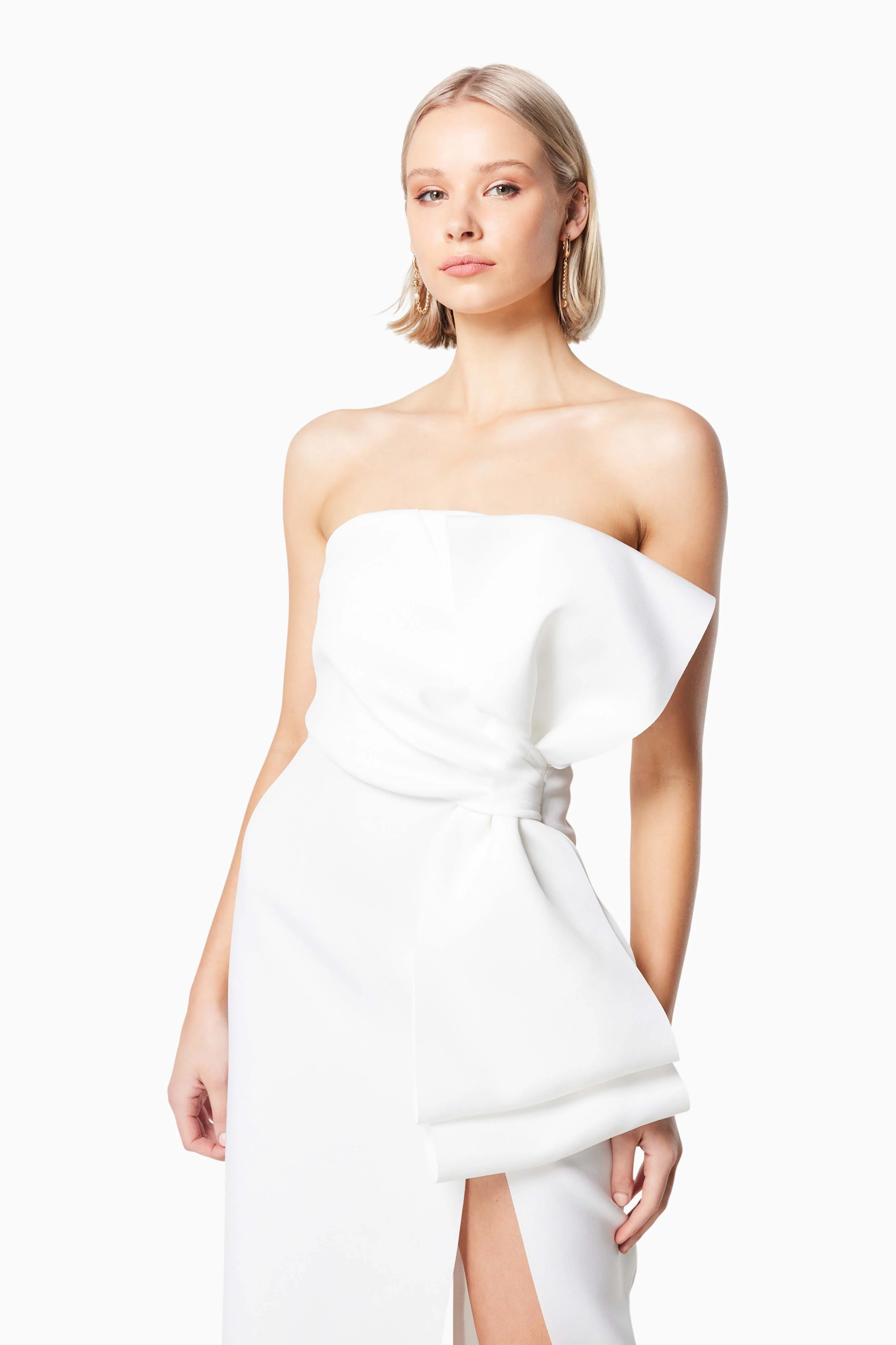 Brighton 3D Midi Dress In White