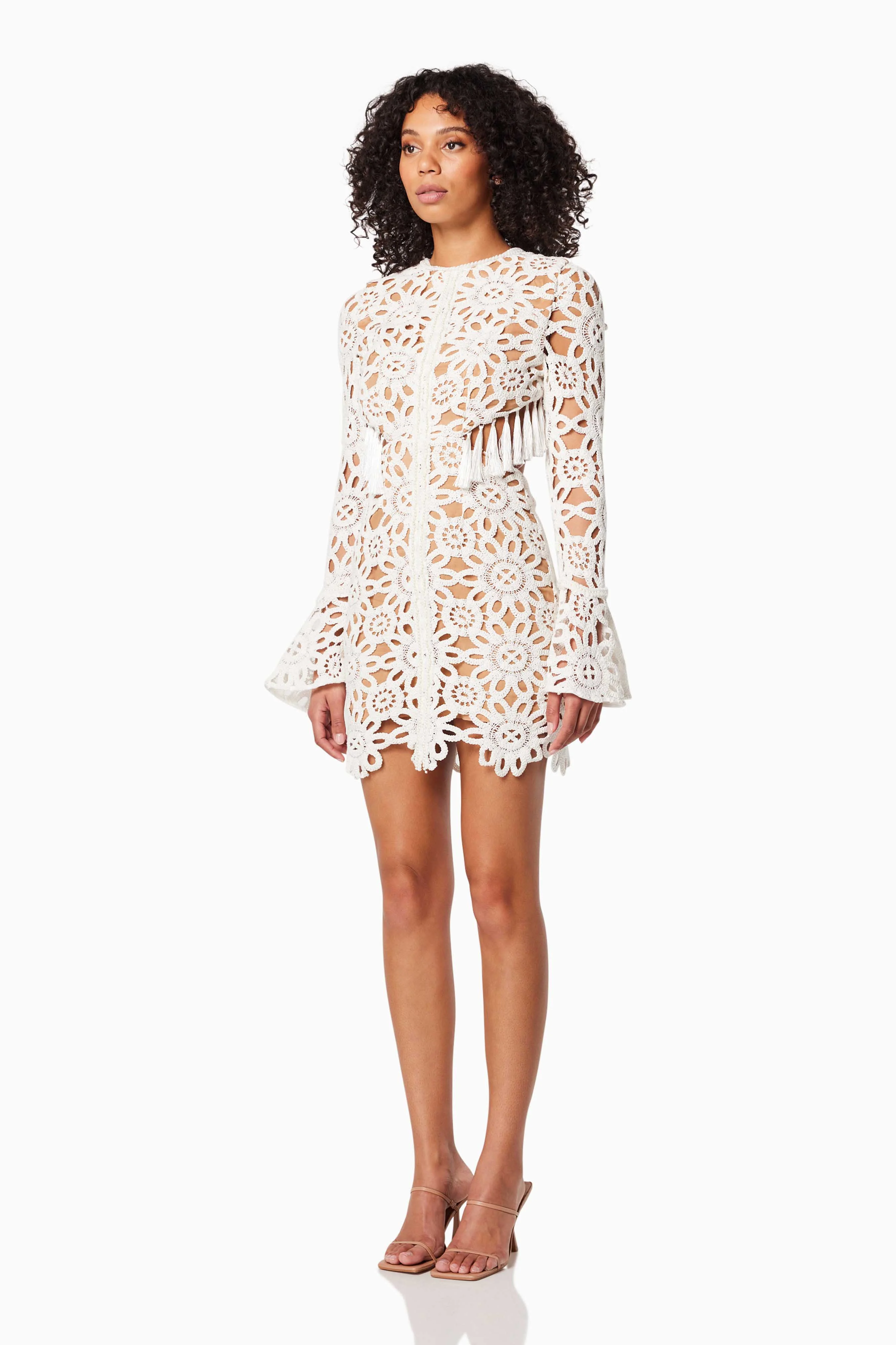 Live Lace Mini Dress in White