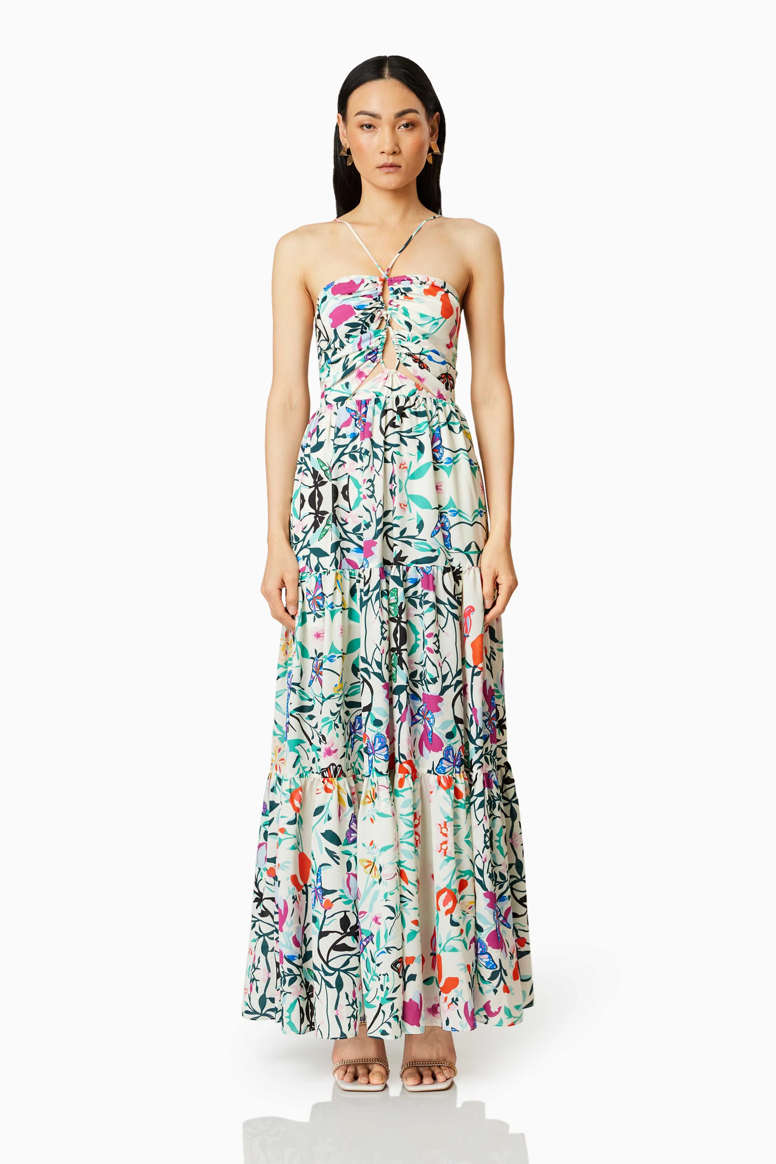 Tradewinds Halter Maxi Dress In Multi