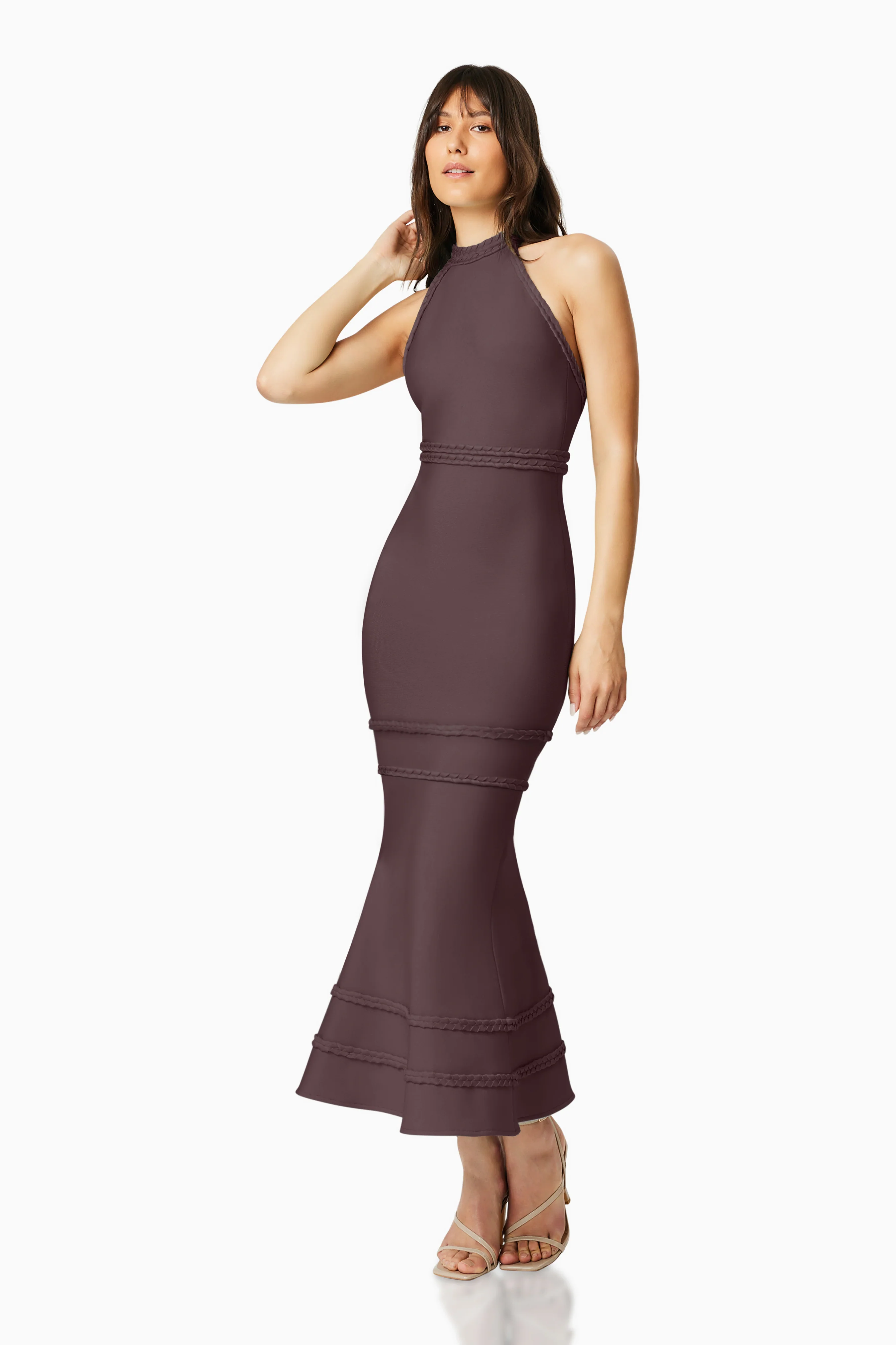 Renewal Halter Maxi Dress In Brown