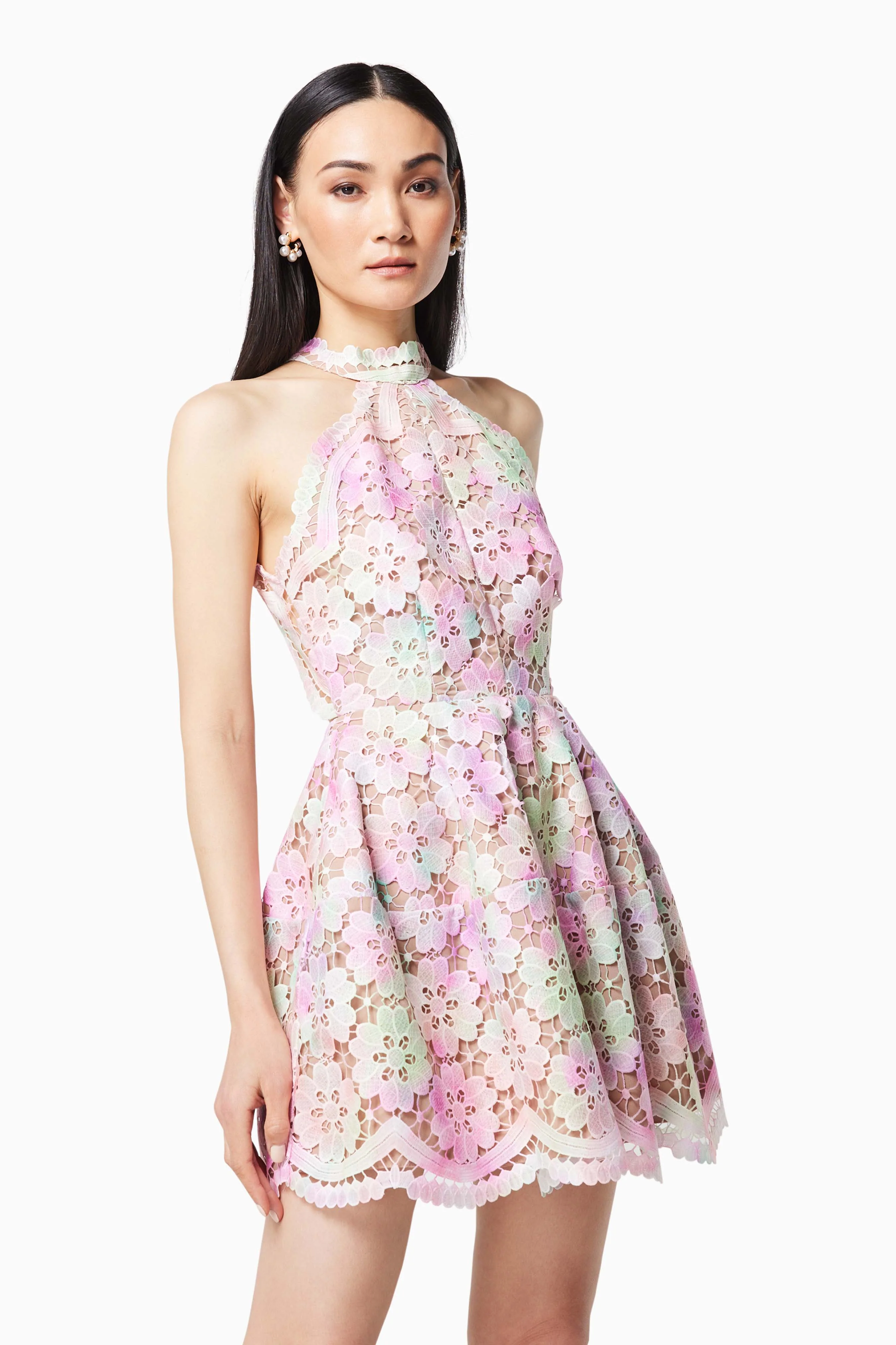 Zadar Lace Mini Dress In Pink